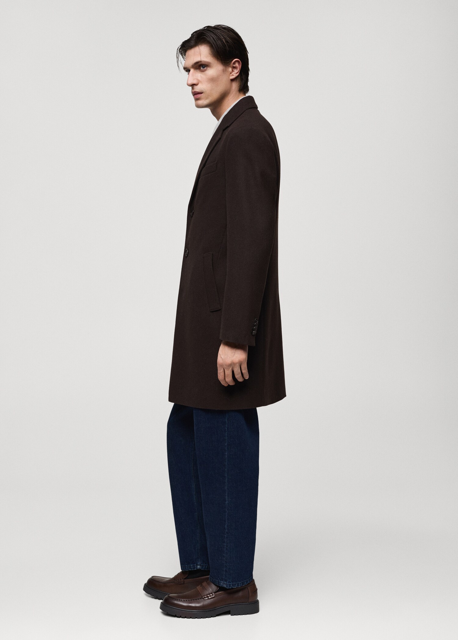Long recycled wool coat - Details of the article 2
