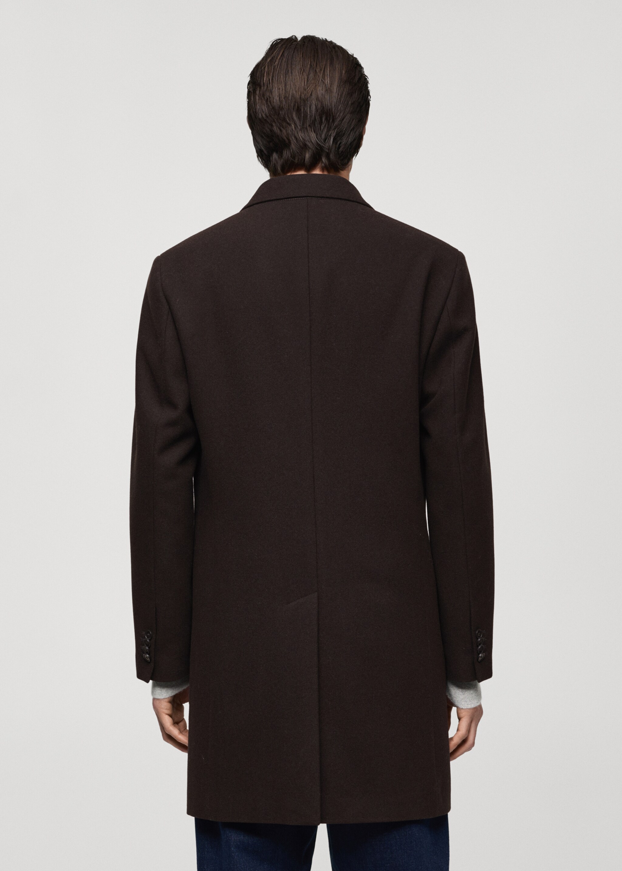 Long recycled wool coat - Reverse of the article