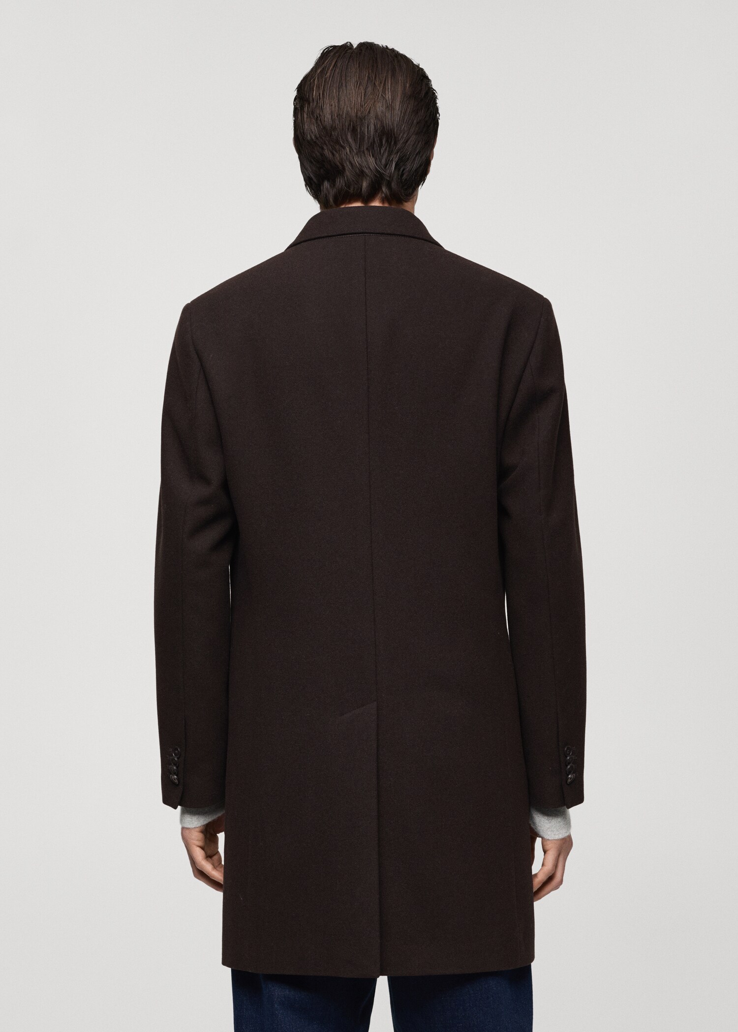Long recycled wool coat - Reverse of the article