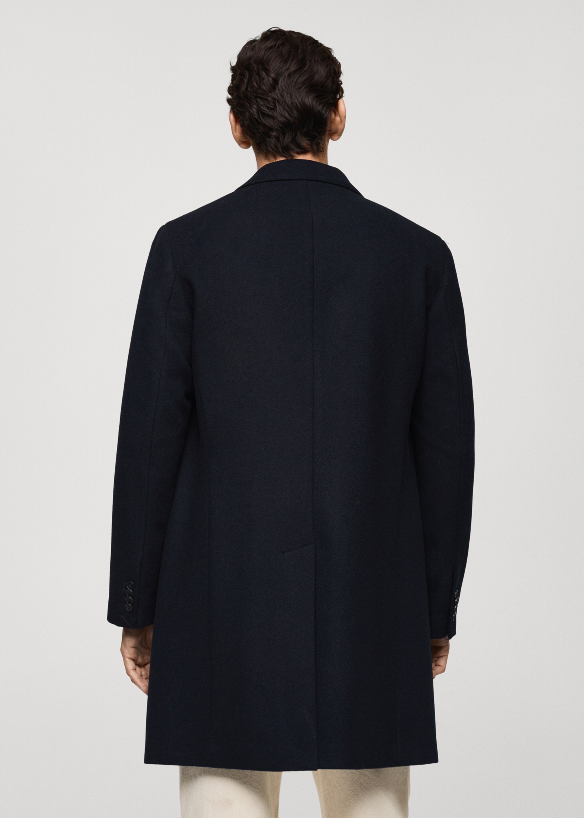 Long recycled wool coat - Reverse of the article
