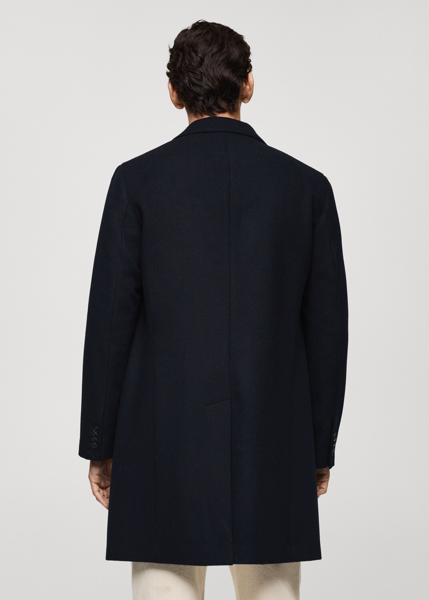 Long recycled wool coat - Reverse of the article