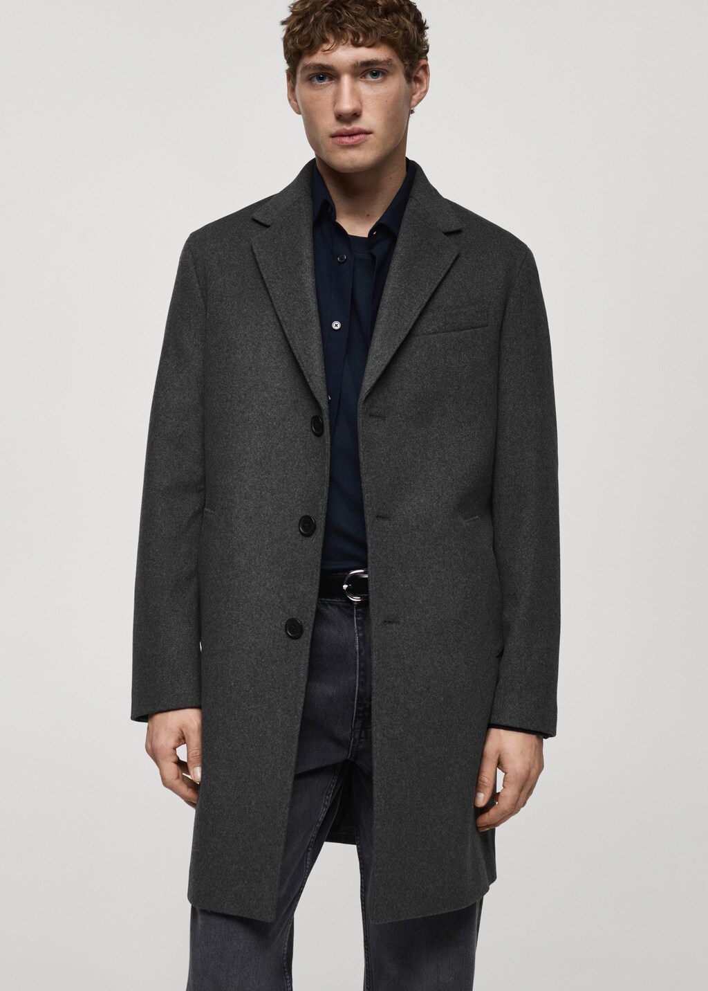 Long recycled wool coat Men MANGO USA