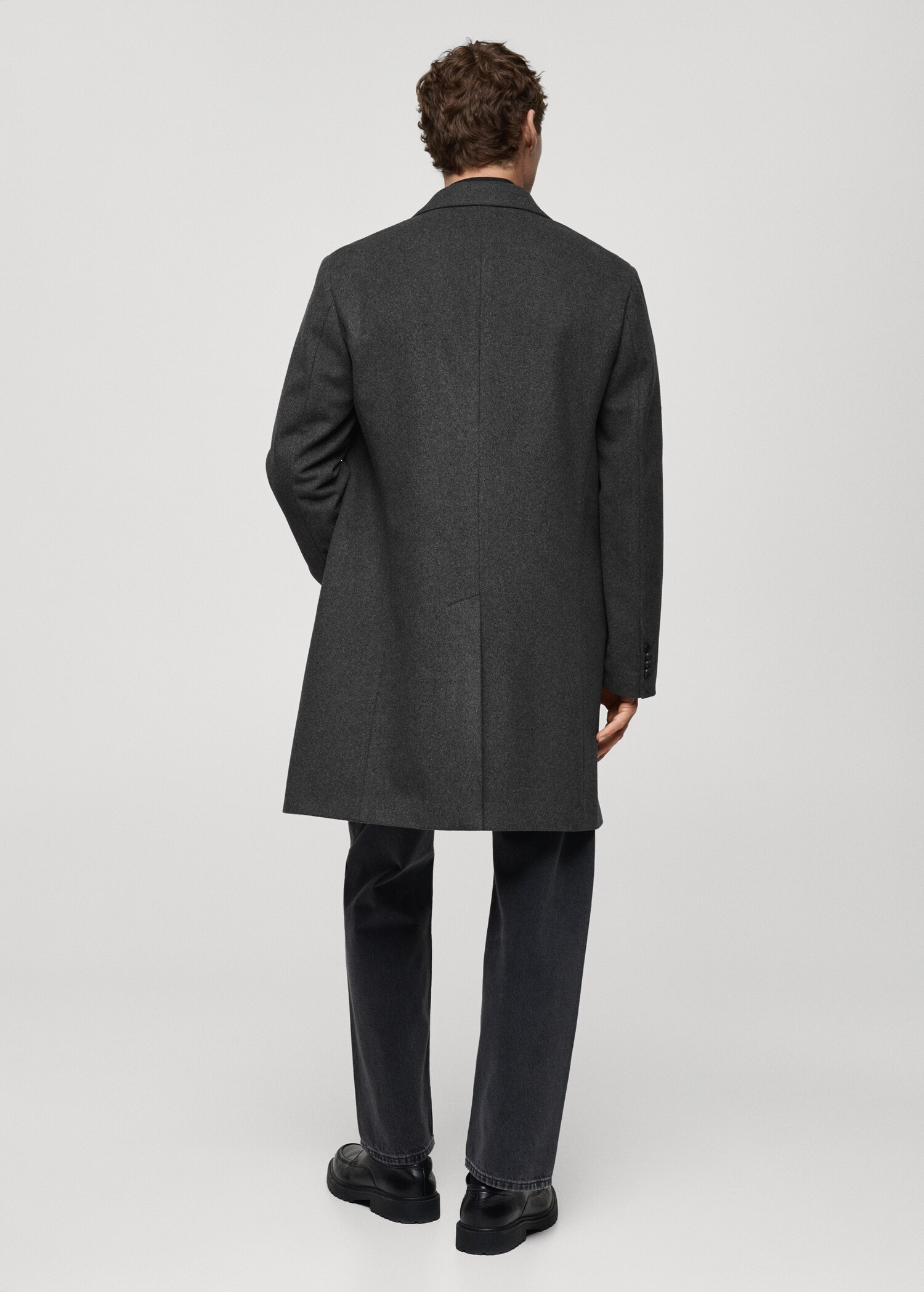 Long recycled wool coat - Reverse of the article