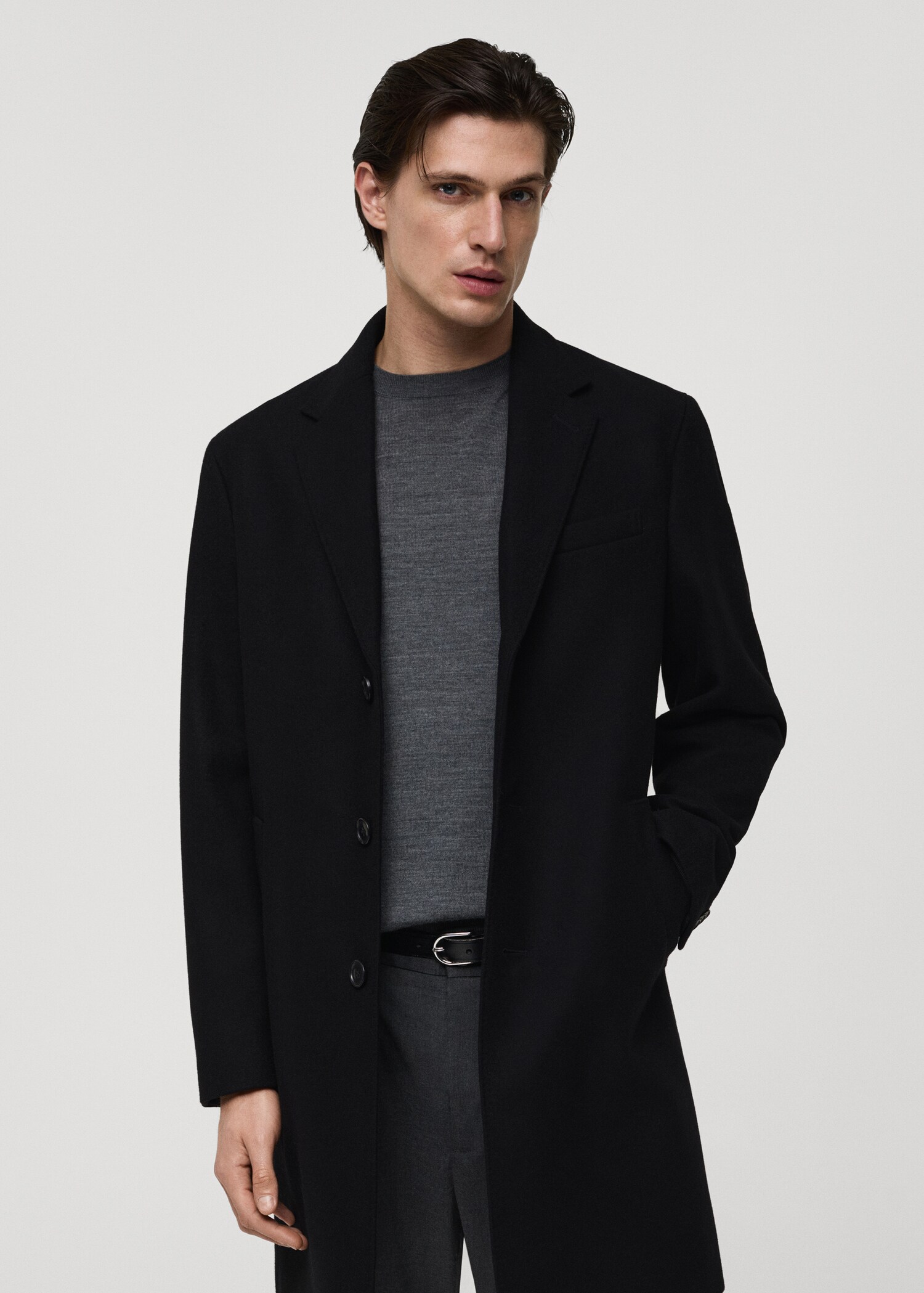 Abrigo largo lana reciclada