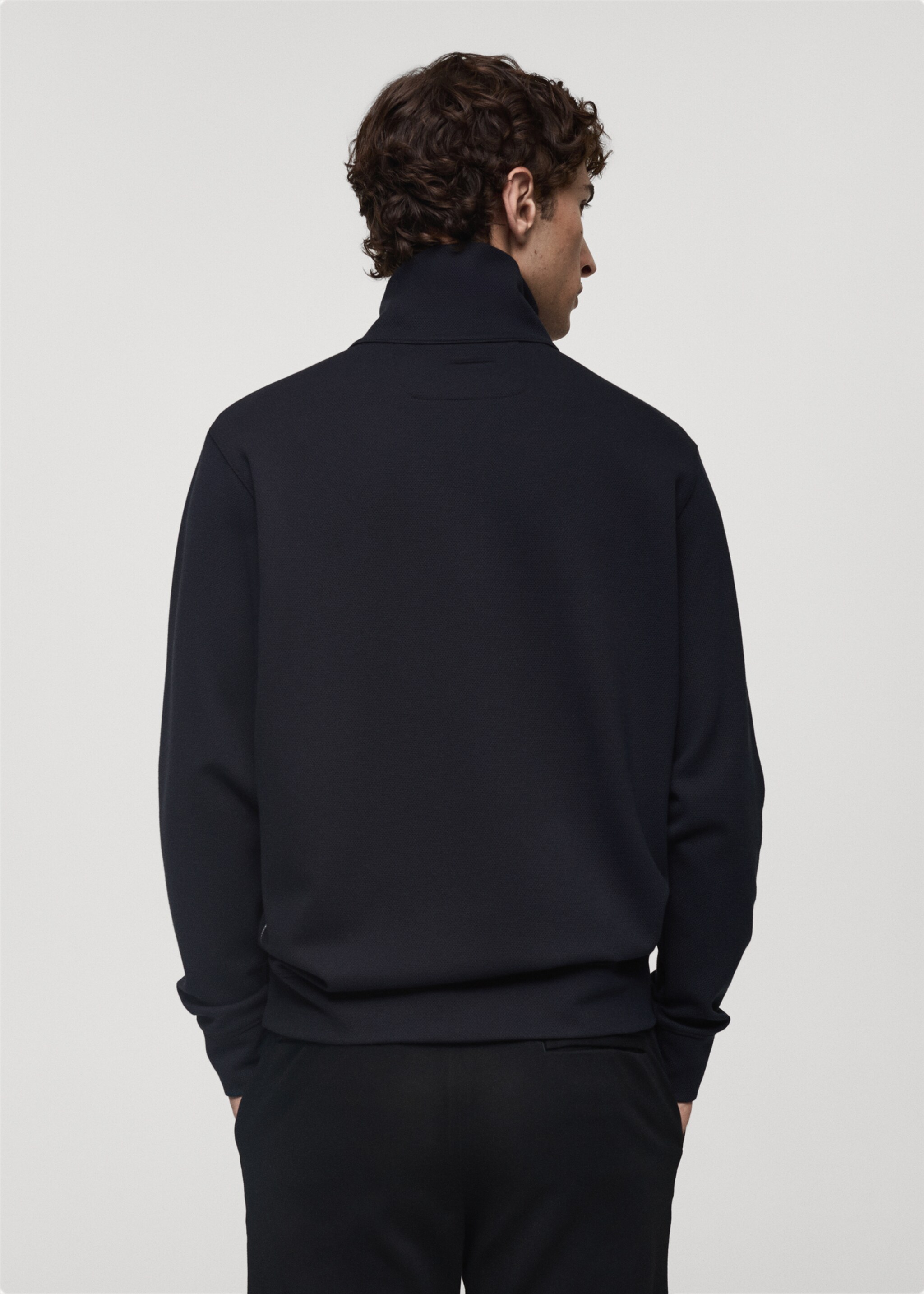 Sudadera cremallera tecnología antiolor - Reverso del artículo