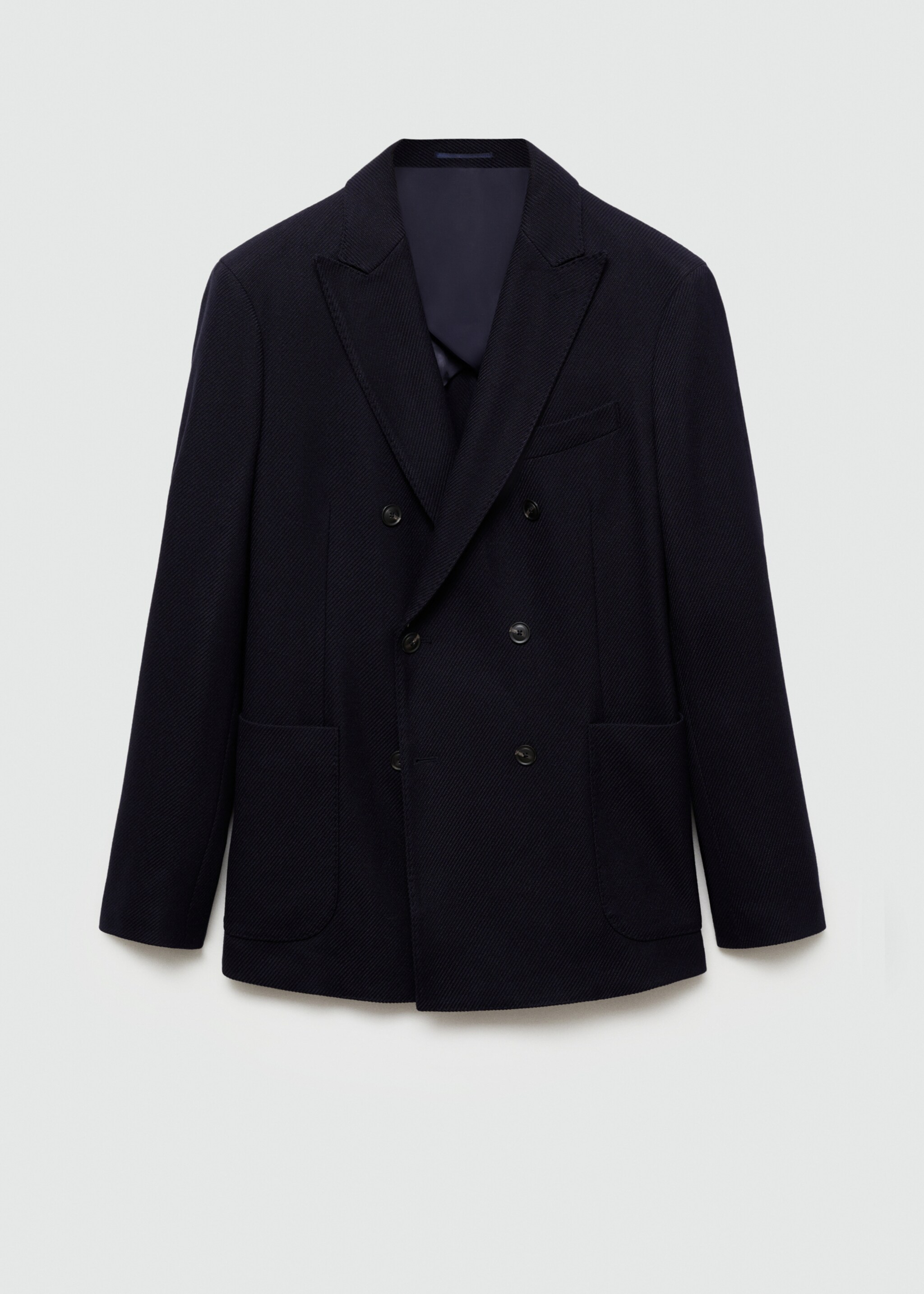 Twill slim-fit double-breasted jacket - Изделие без модели