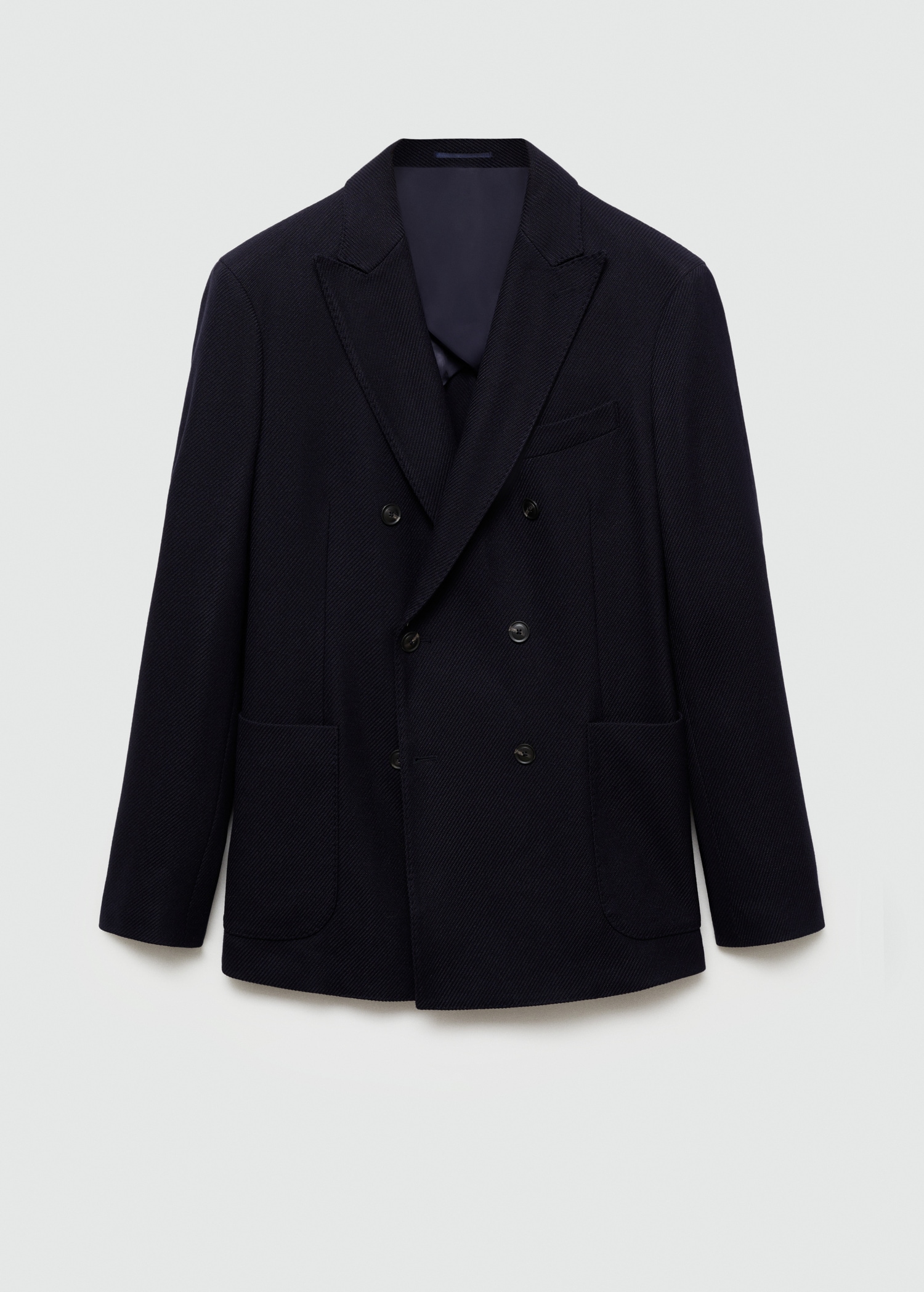 Twill slim-fit double-breasted jacket - Article without model