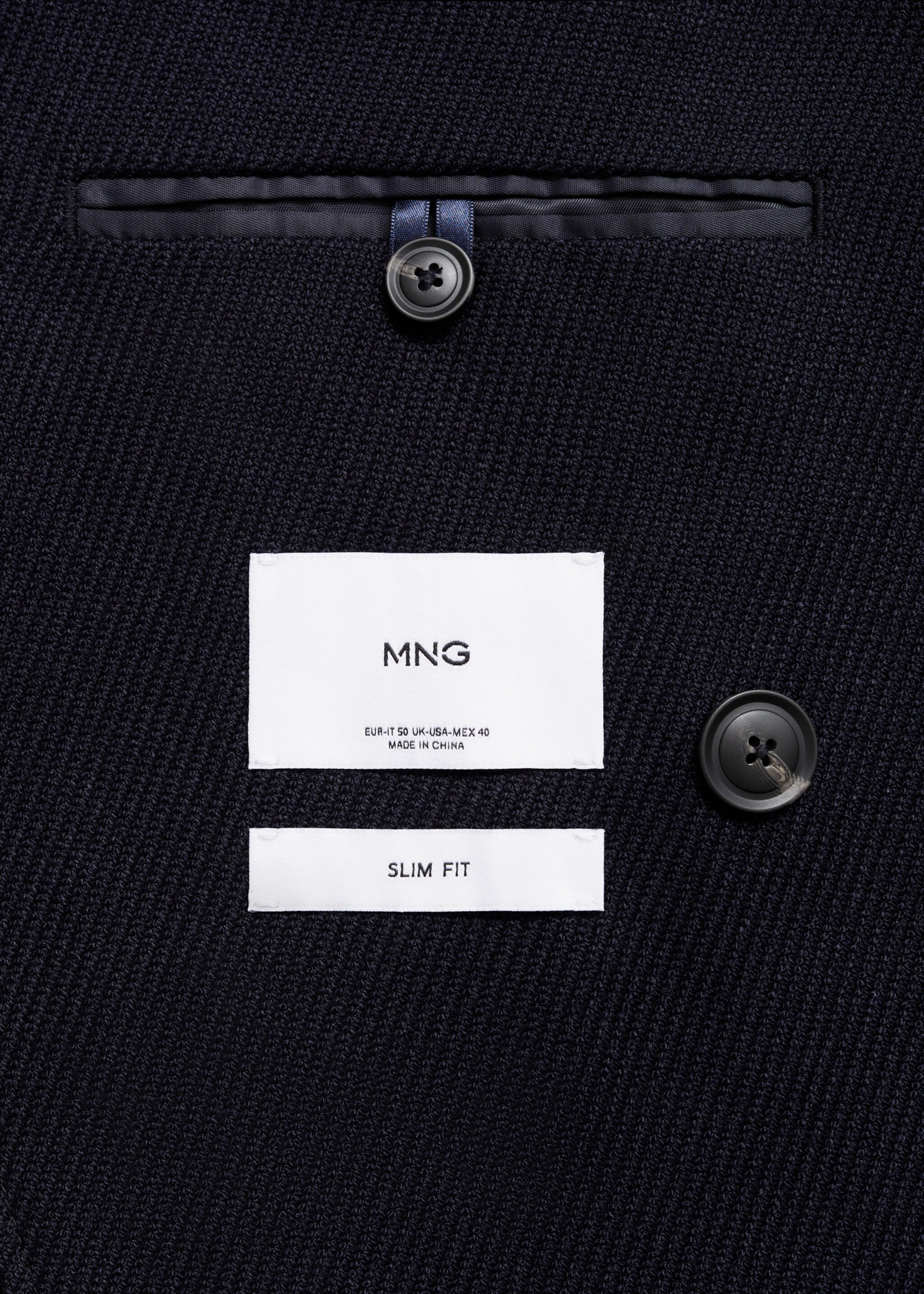 Twill slim-fit double-breasted jacket - Деталь изделия 0