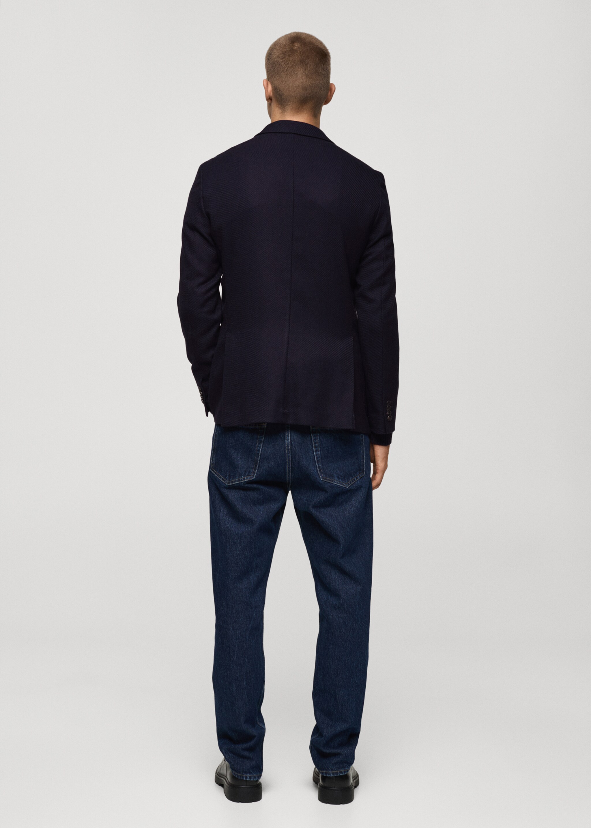 Twill slim-fit double-breasted jacket - Обратная сторона изделия