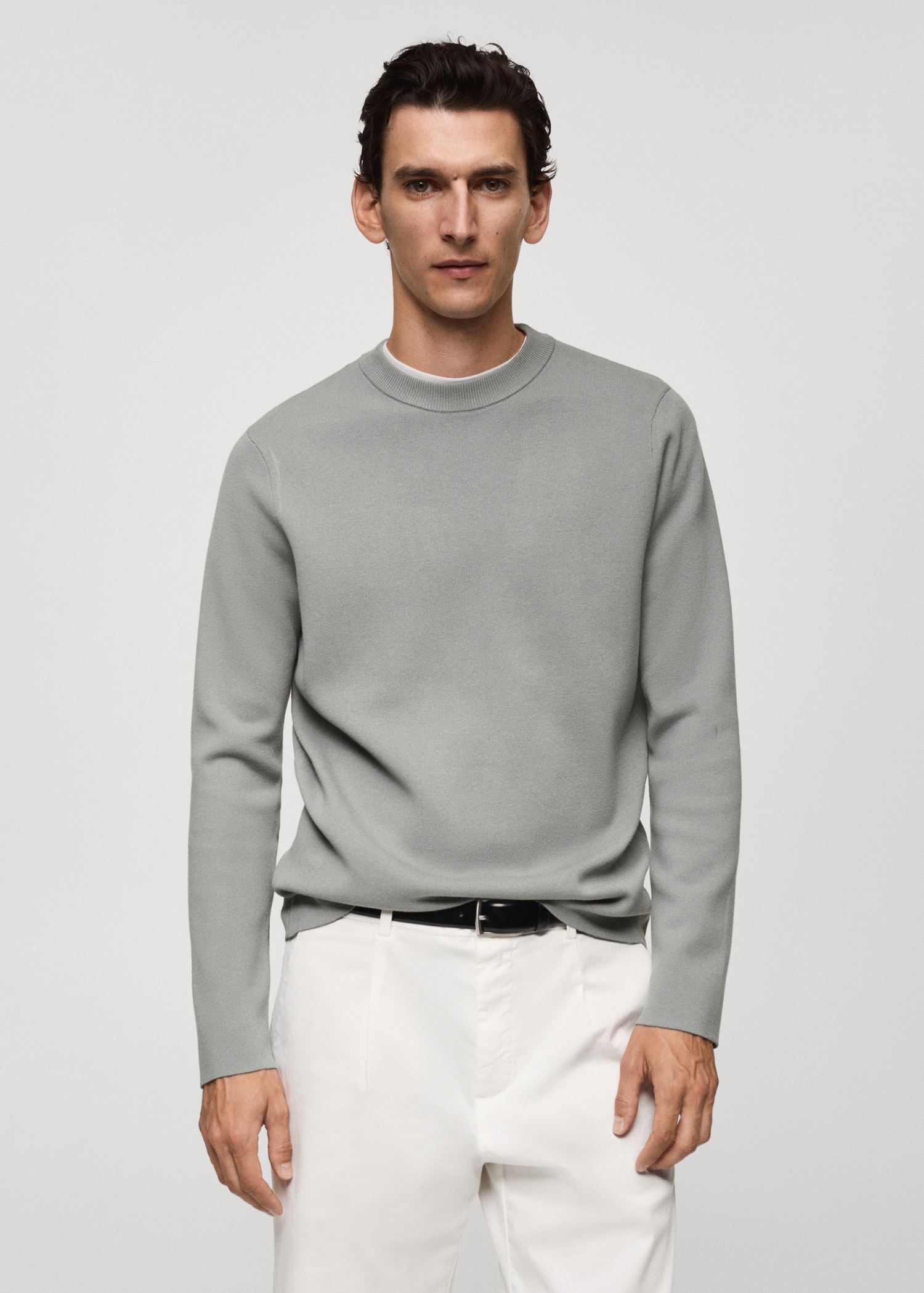 Medium-knit regular-fit sweater - Medium plane