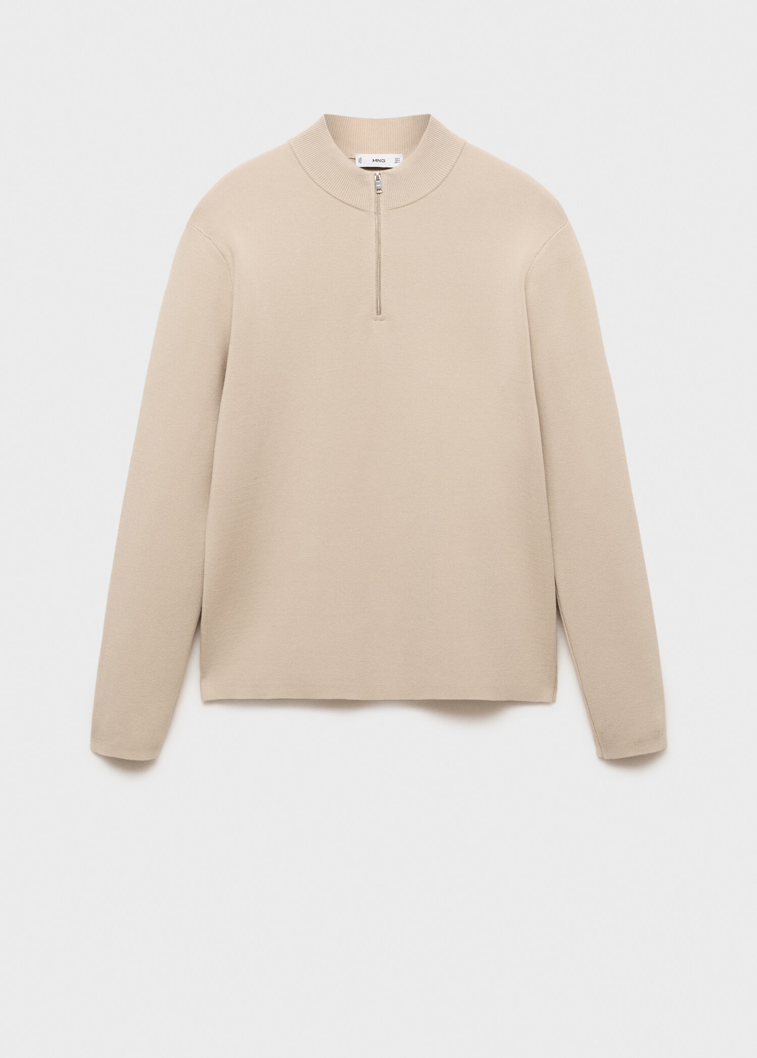 Pull-over maille moyenne col montant zippé - Article sans modèle