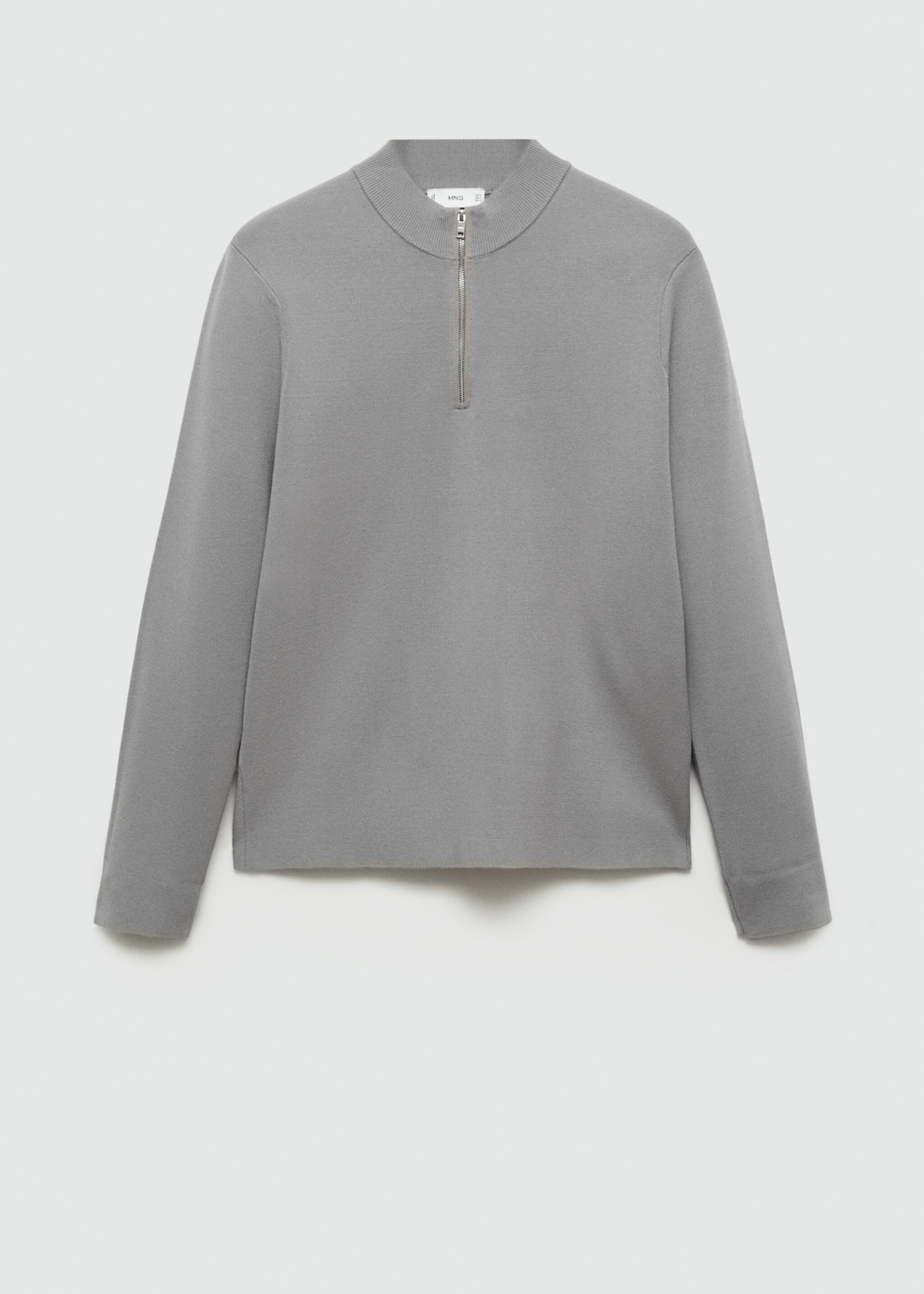 Medium-knit sweater with zip-up perkins neck - Article without model