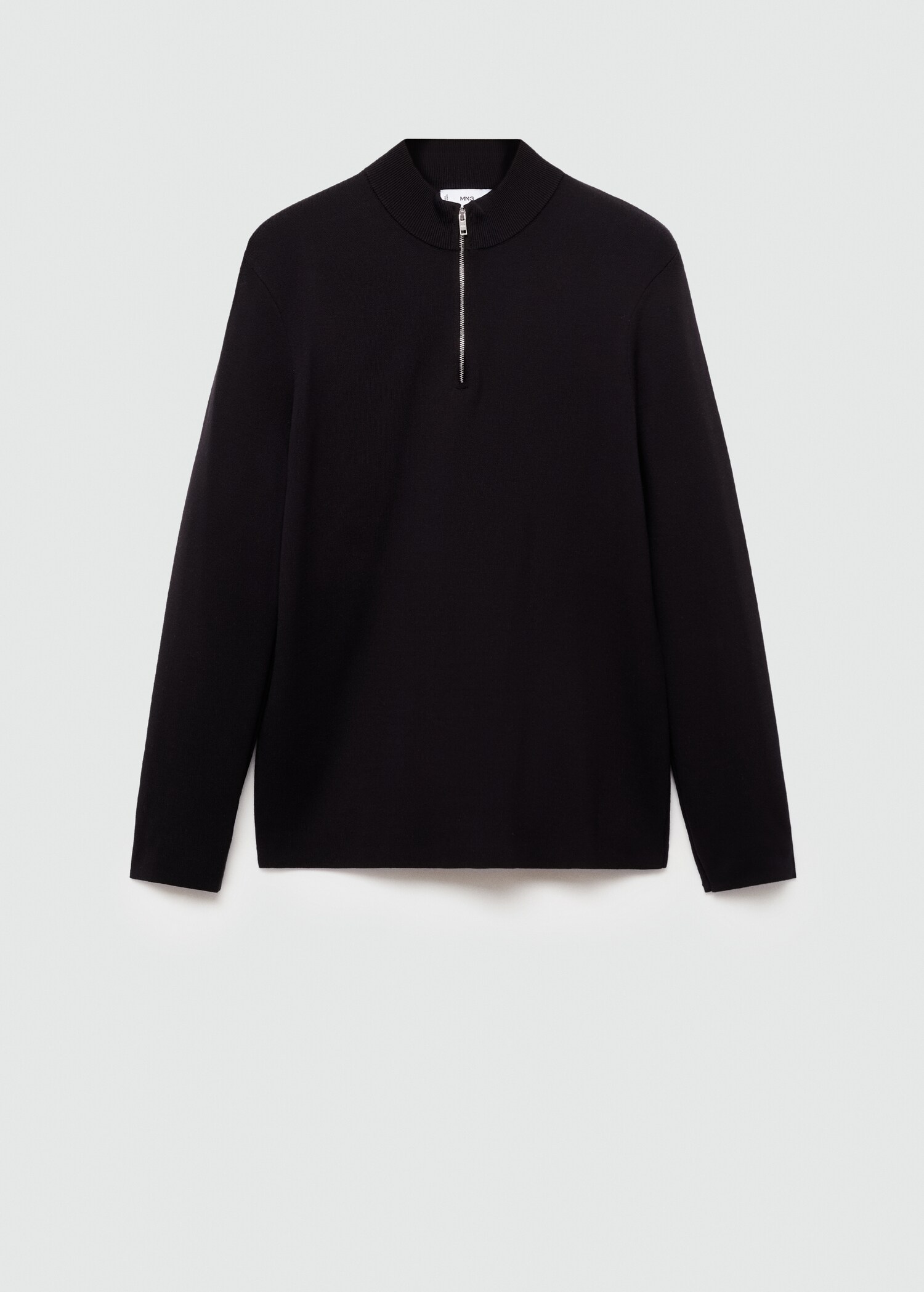 Pull-over maille moyenne col montant zippé - Article sans modèle
