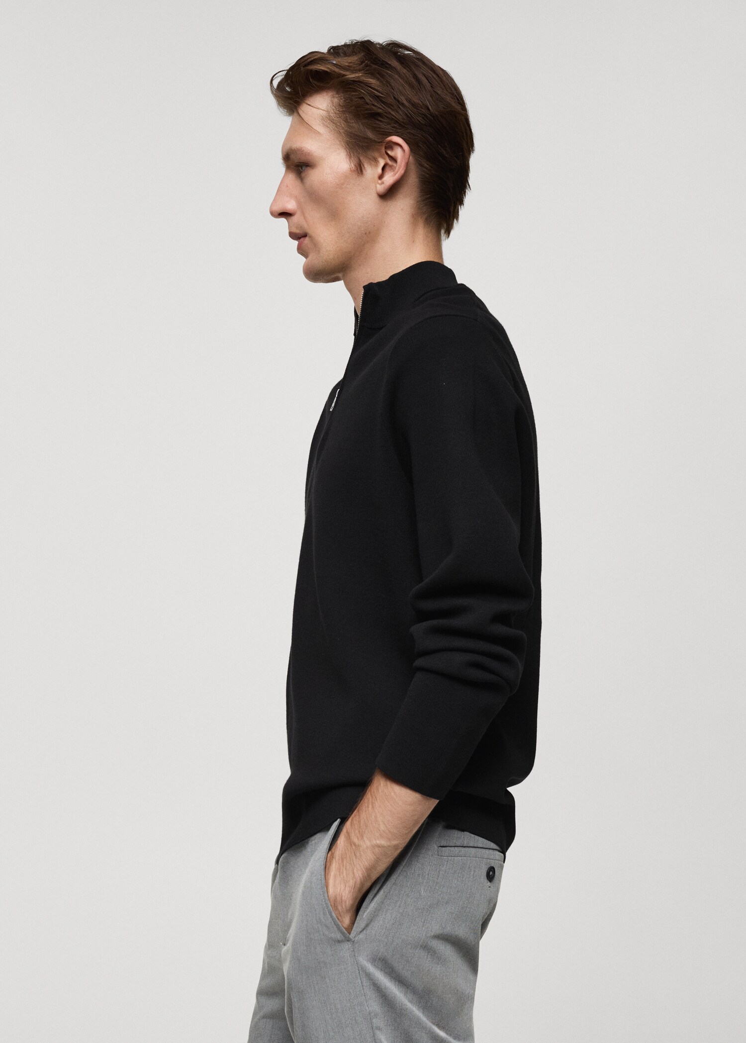 Pull-over maille moyenne col montant zippé - Détail de l'article 2