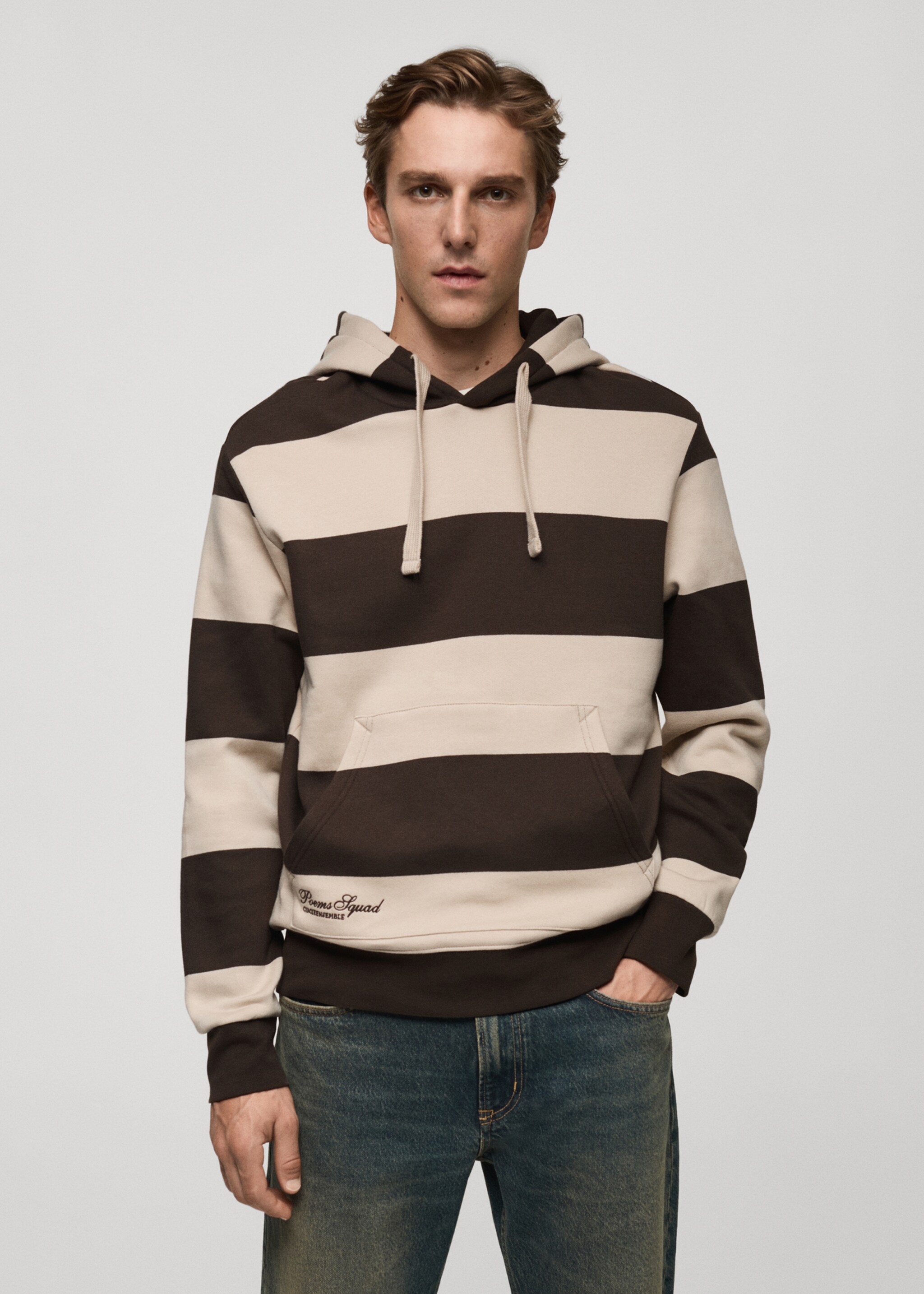 Striped hooded sweatshirt - Medium plane