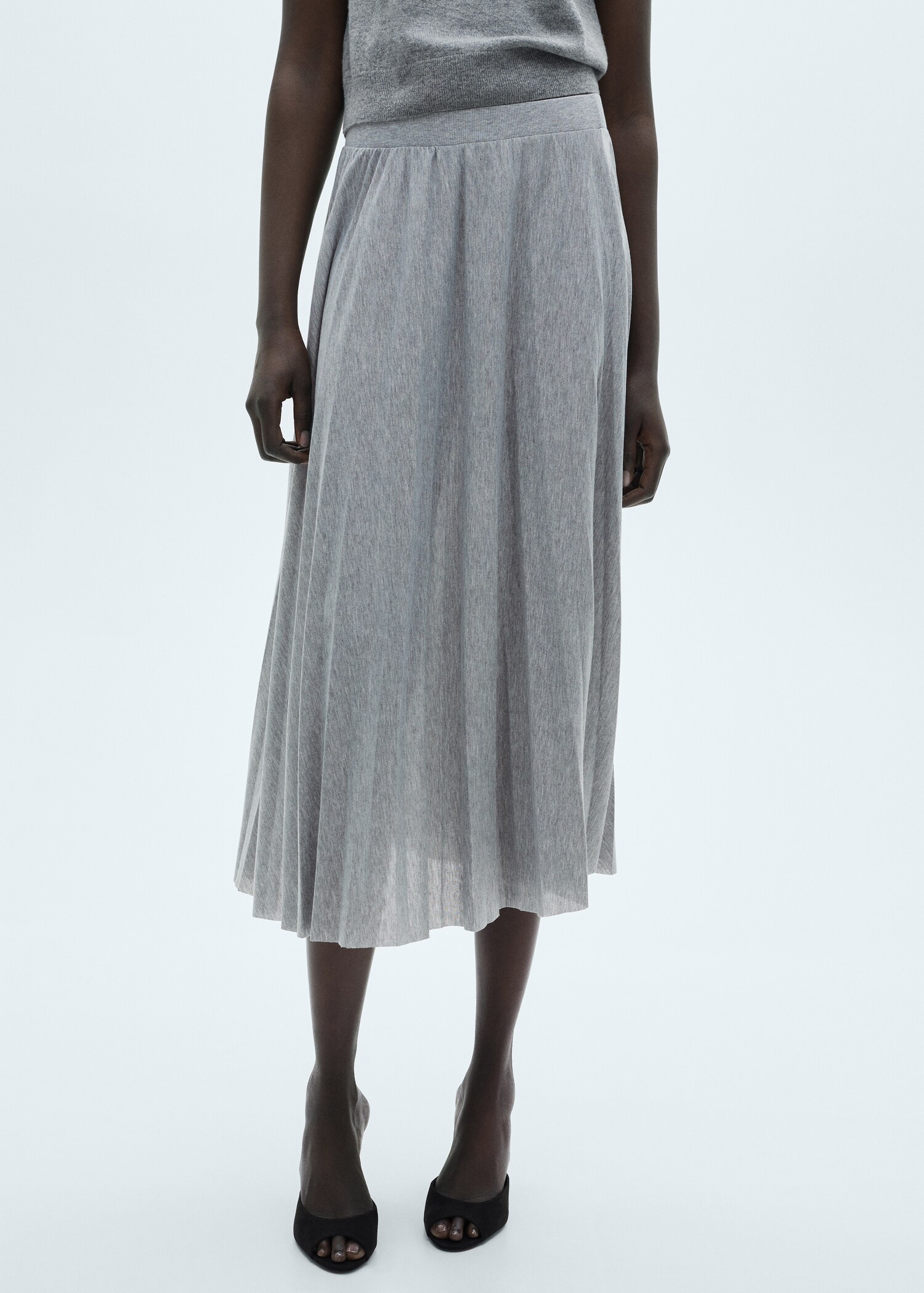 Pleated long skirt - Medium plane