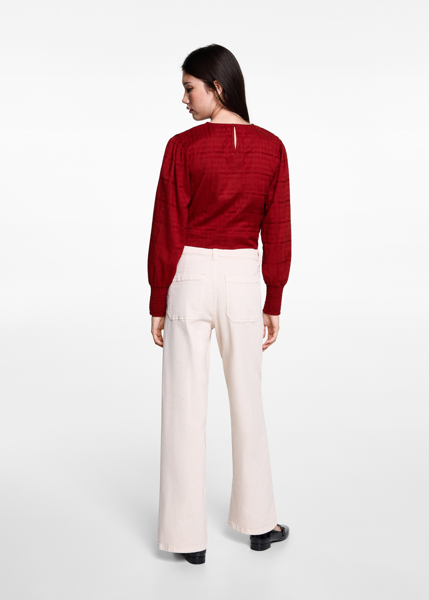 Gathered details cotton blouse - Reverse of the article