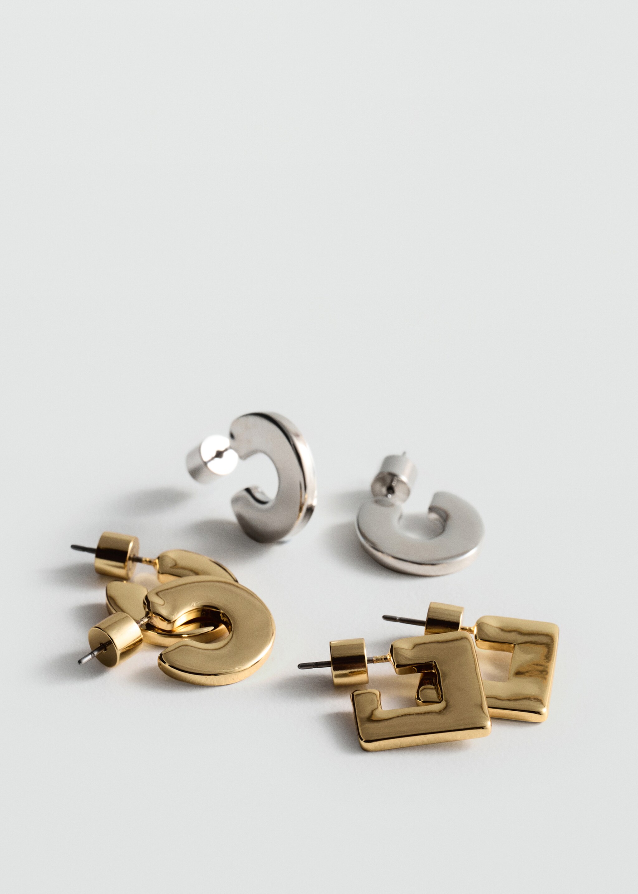 Pack 3 pendientes aros - Plano medio