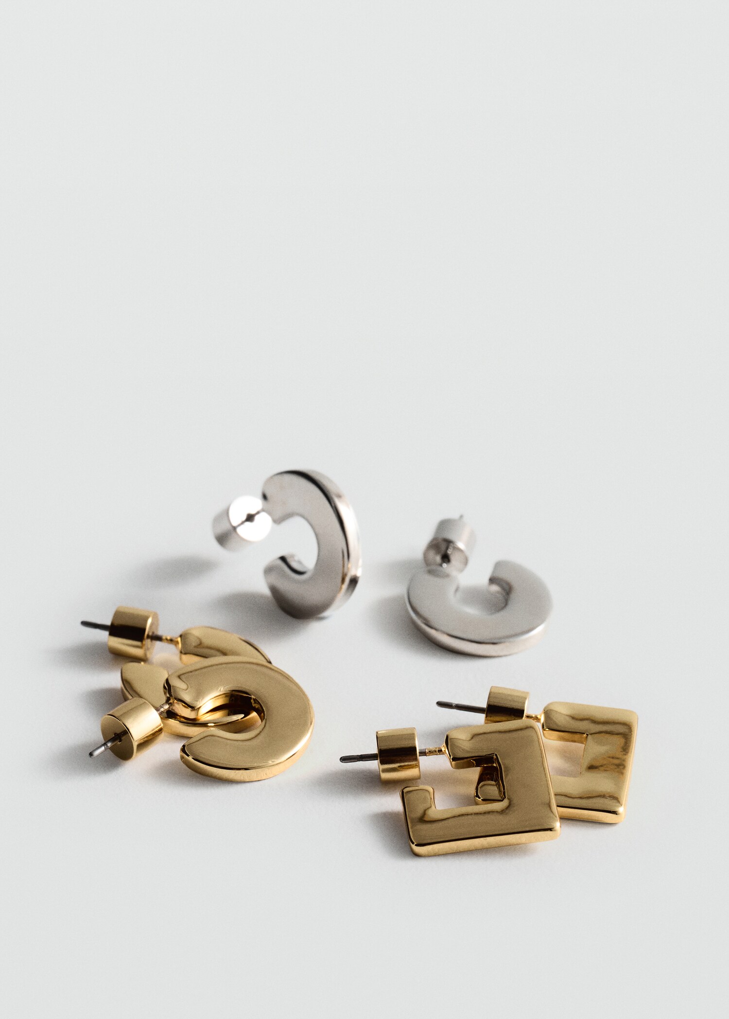 Pack 3 pendientes aros - Plano medio