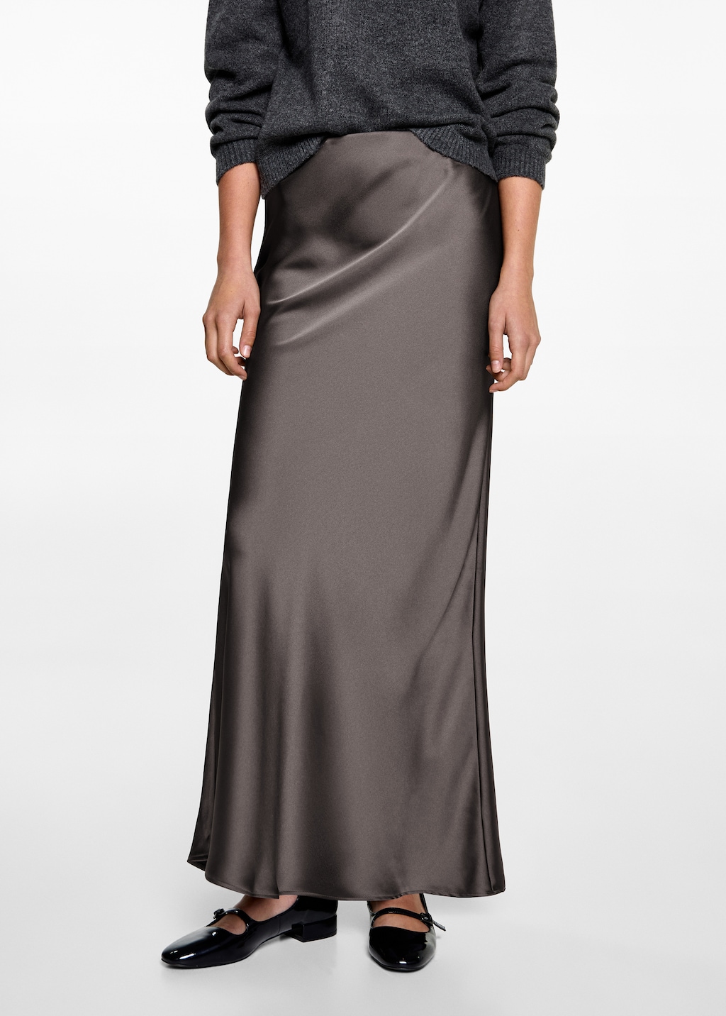 Satin long skirt