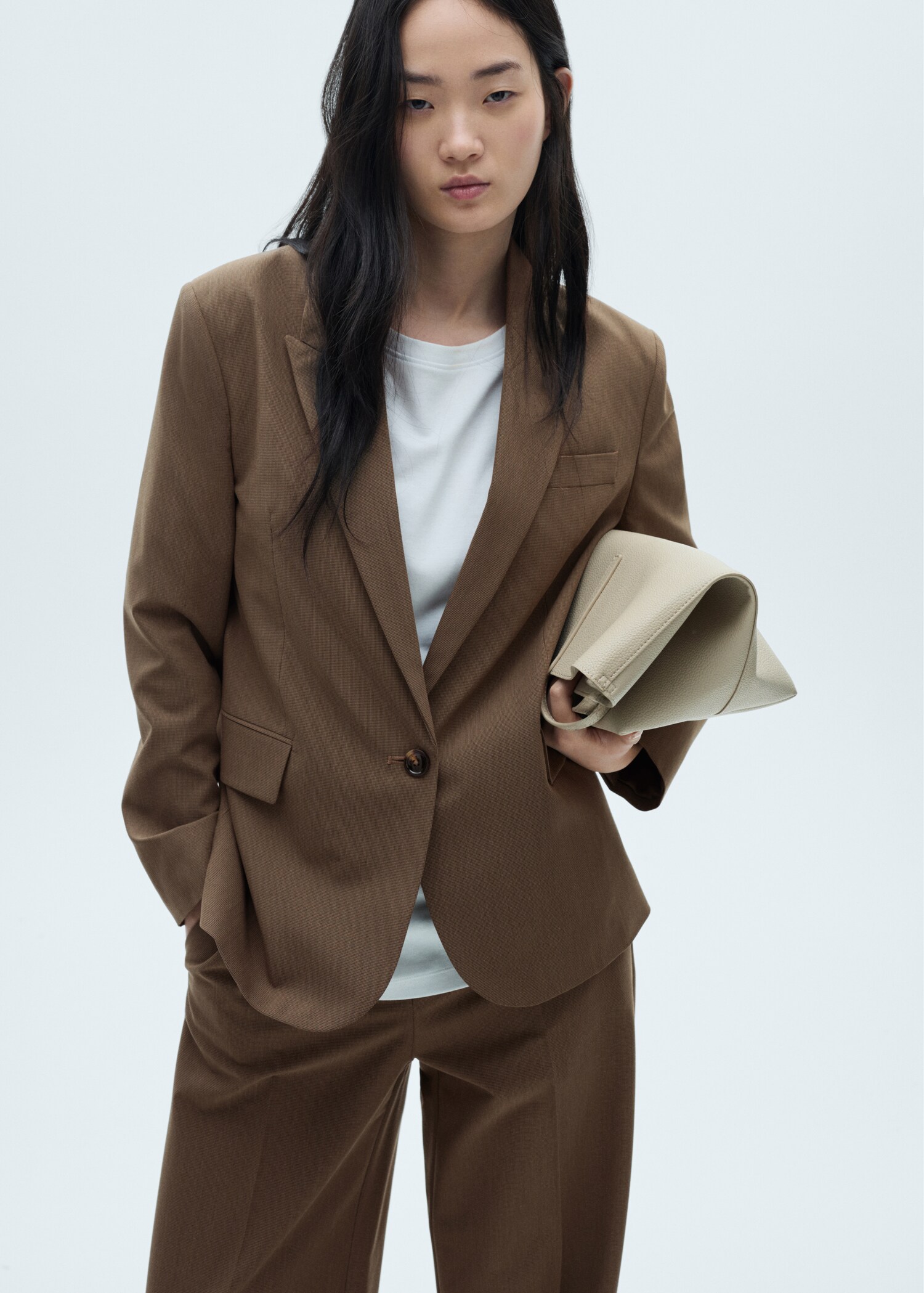 Blazer costume micro pied-de-poule - Plan moyen