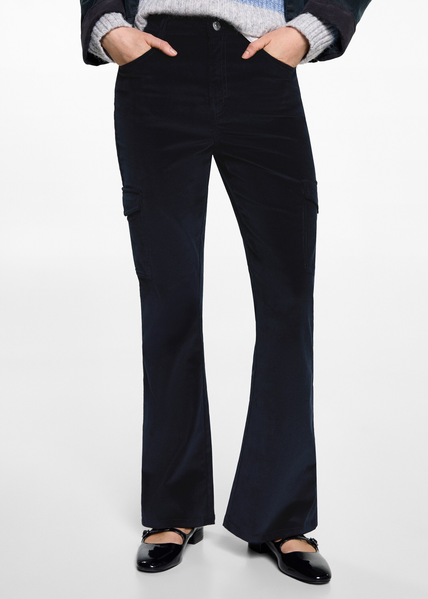 Pantalon velours milleraies poches - Plan moyen