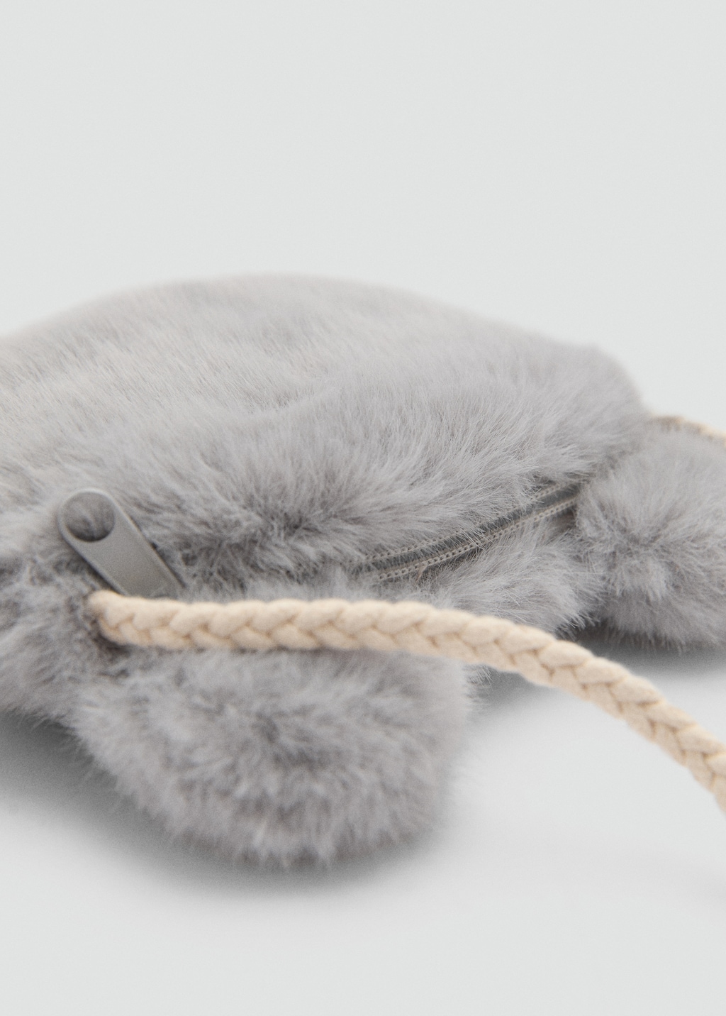 Grey fluffy bag sale