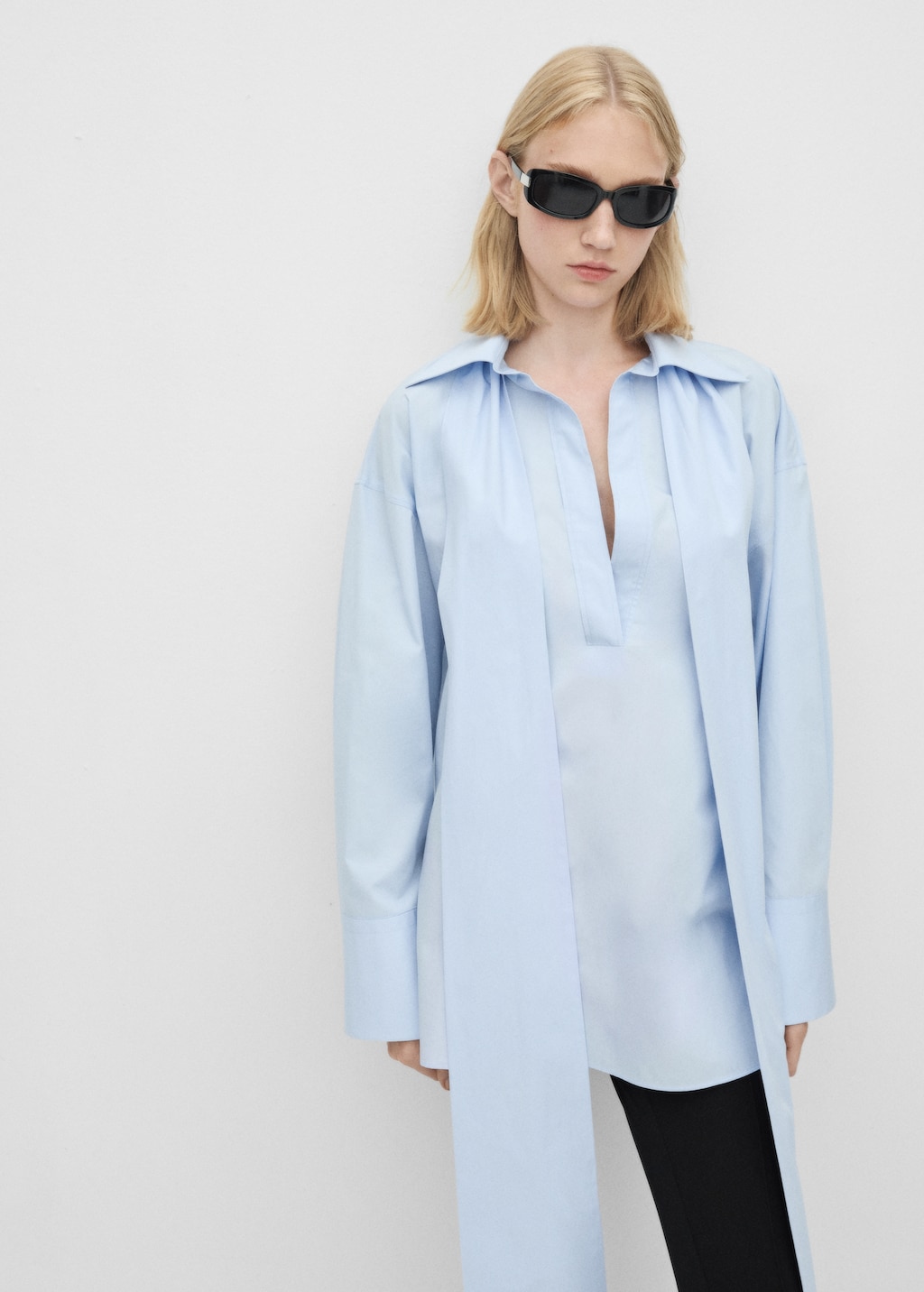 Oversized lace blouse Women MANGO Pakistan
