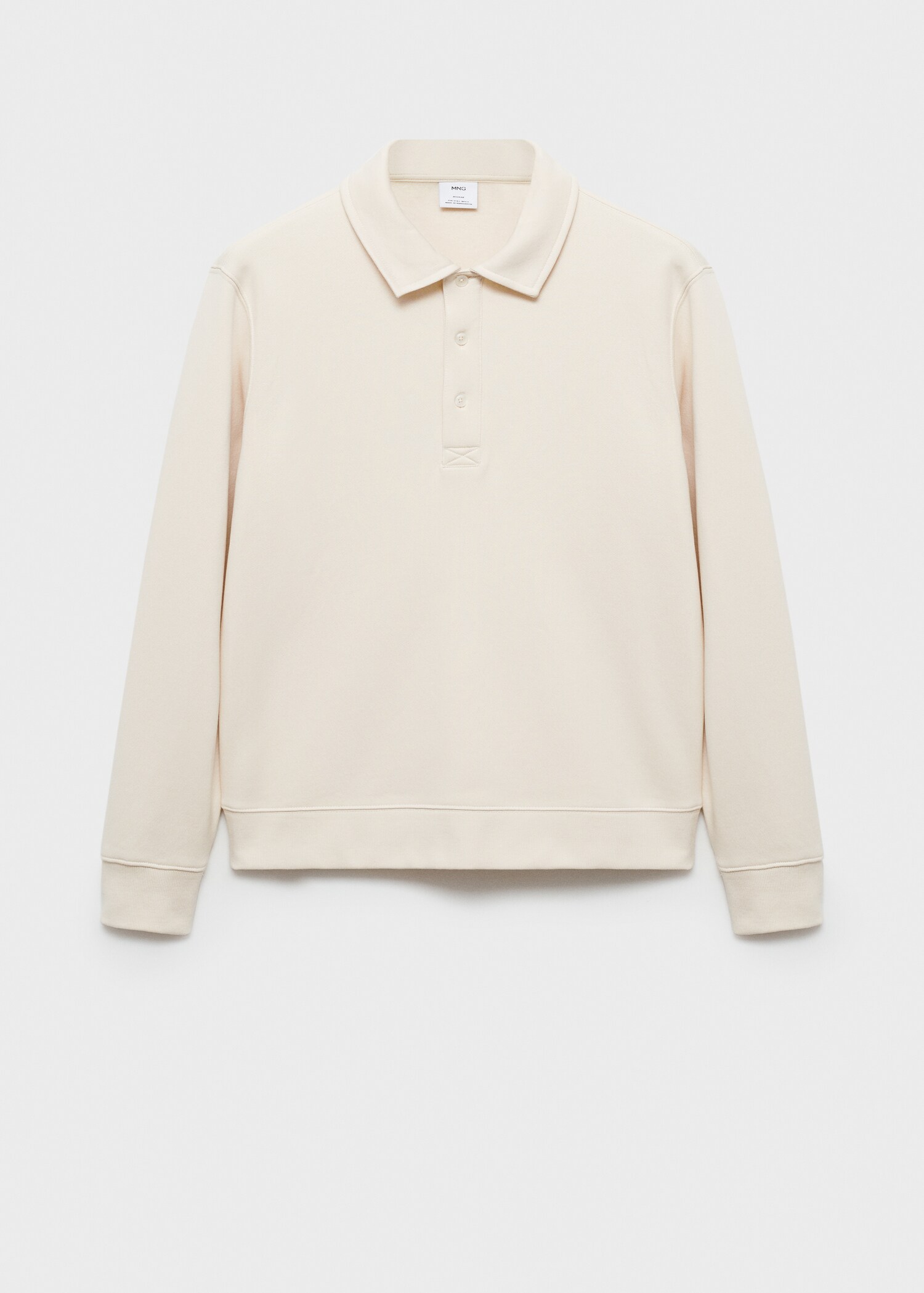 Cotton-blend polo sweatshirt - Article without model