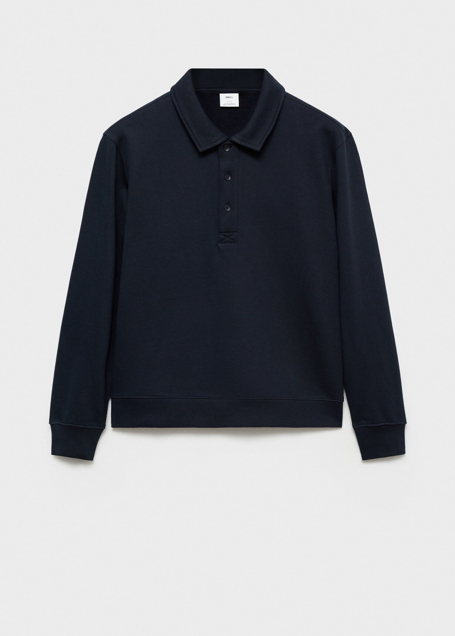 Cotton-blend polo sweatshirt - Article without model