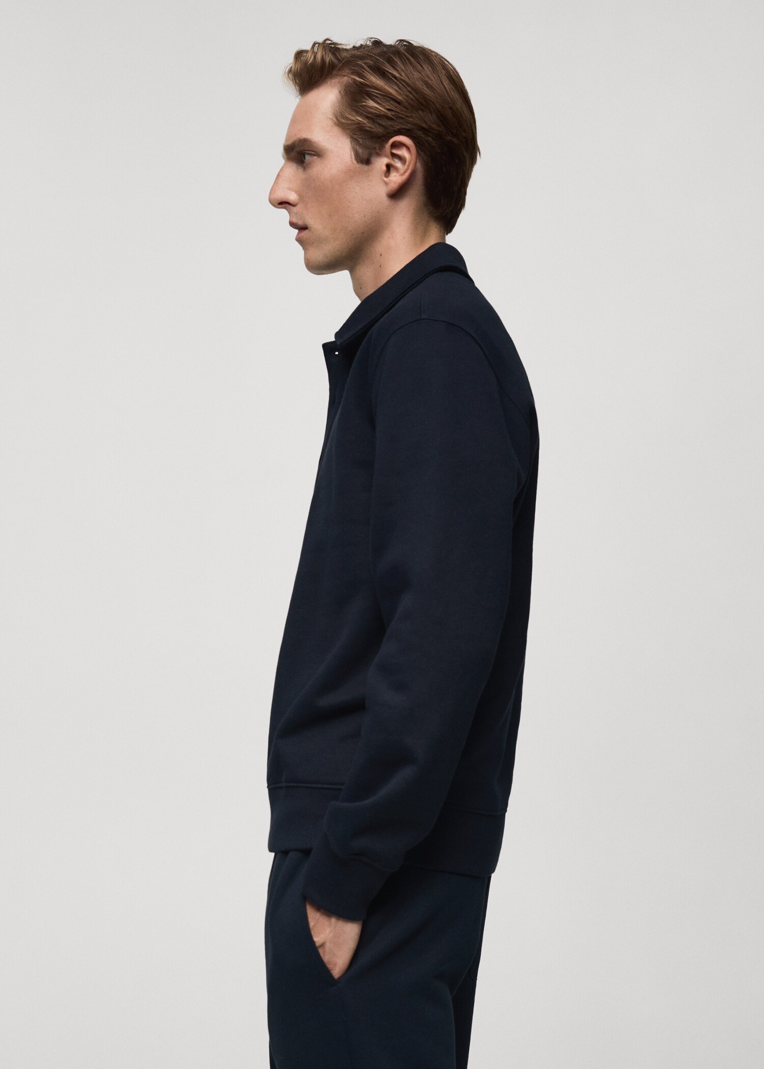 Cotton-blend polo sweatshirt - Details of the article 2