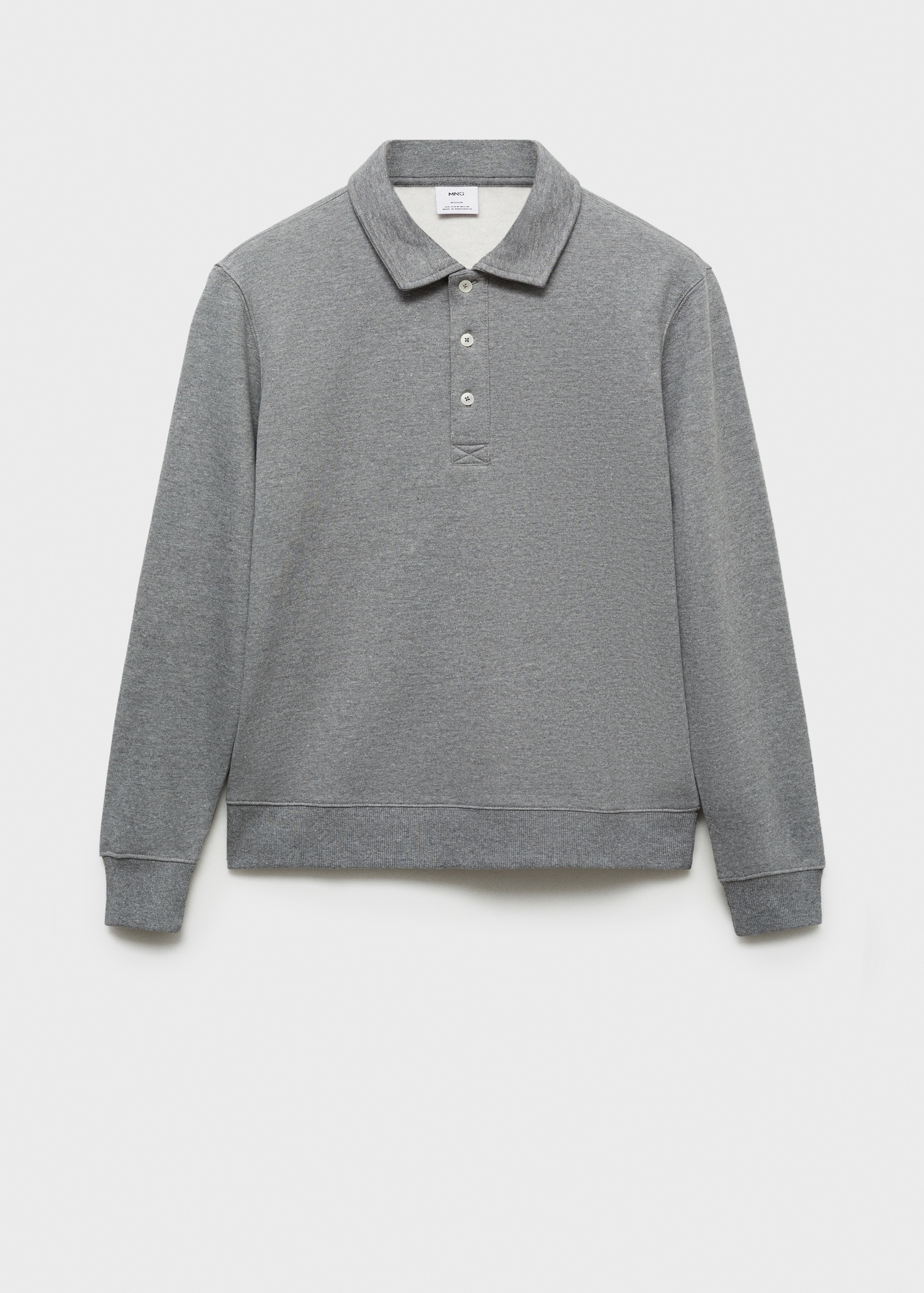 Cotton-blend polo sweatshirt - Article without model