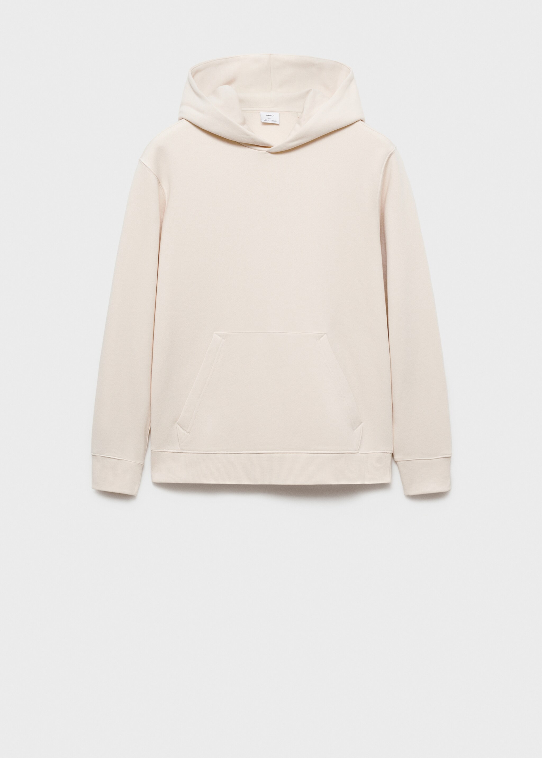 Свитшот кенгуру из хлопка с капюшоном - Изделие без модели, Экрю. Ref: 77027115-00.