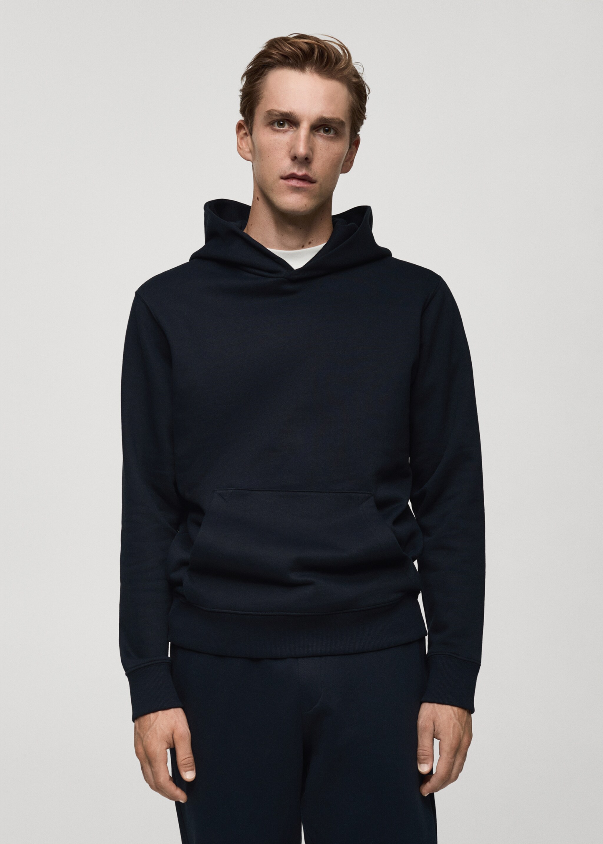 Sudadera algodón canguro capucha - Plano medio