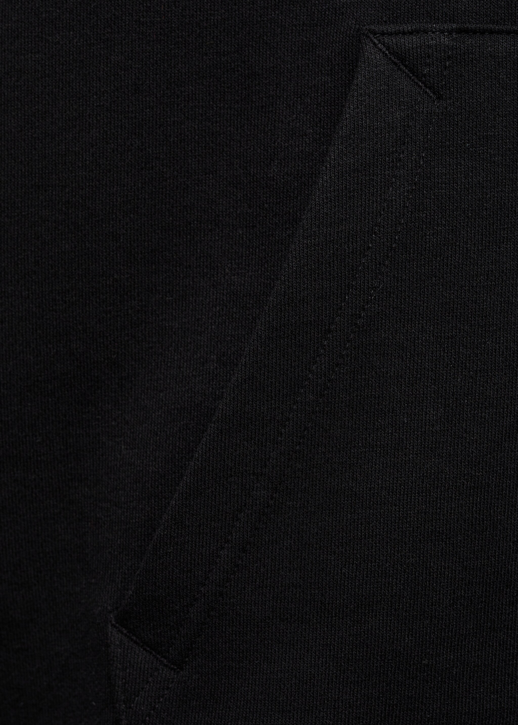 Свитшот кенгуру из хлопка с капюшоном - Деталь изделия 0, Черный. Ref: 77027115-00.