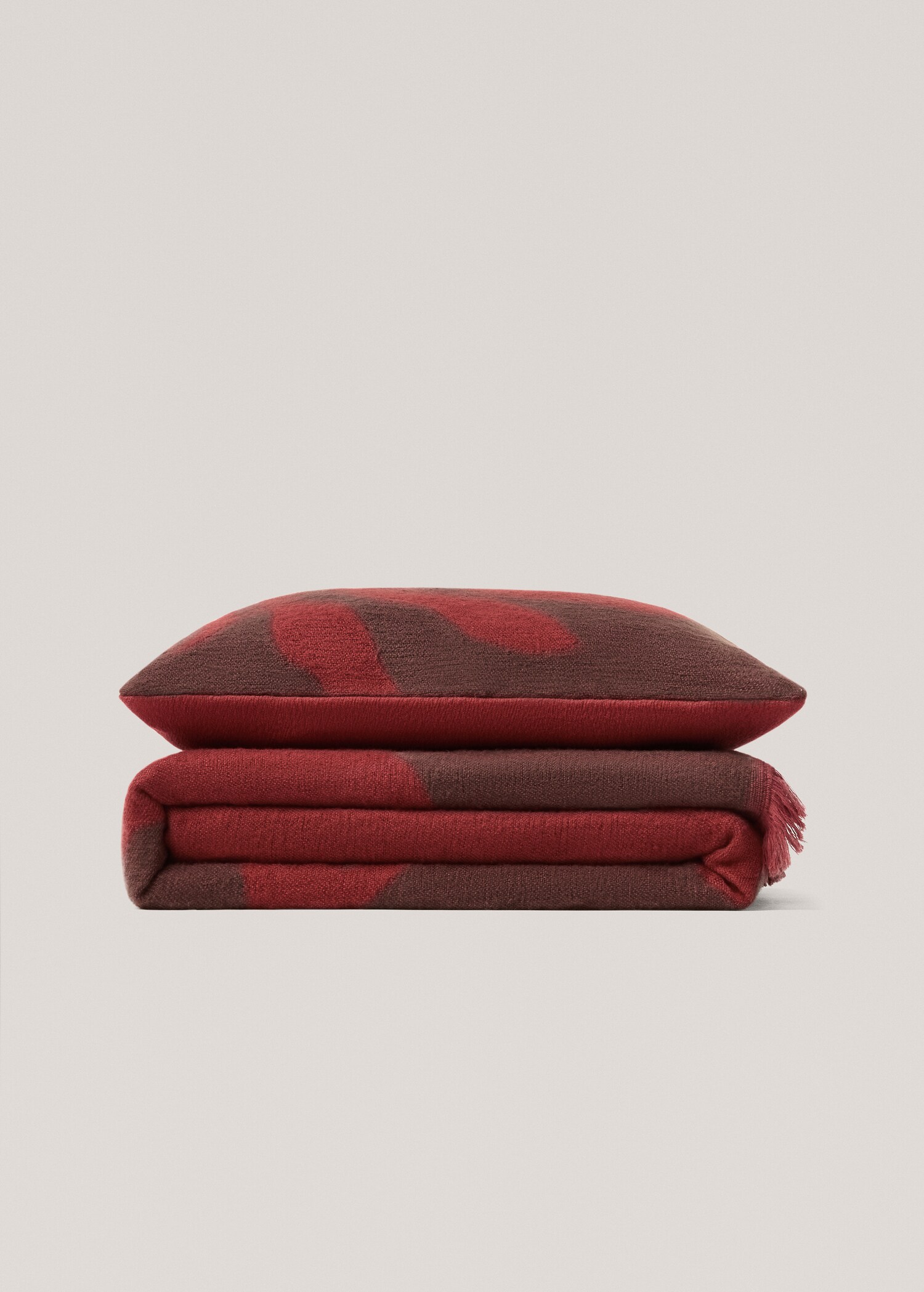 Cotton cushion cover with leaf design - Details of the article 5