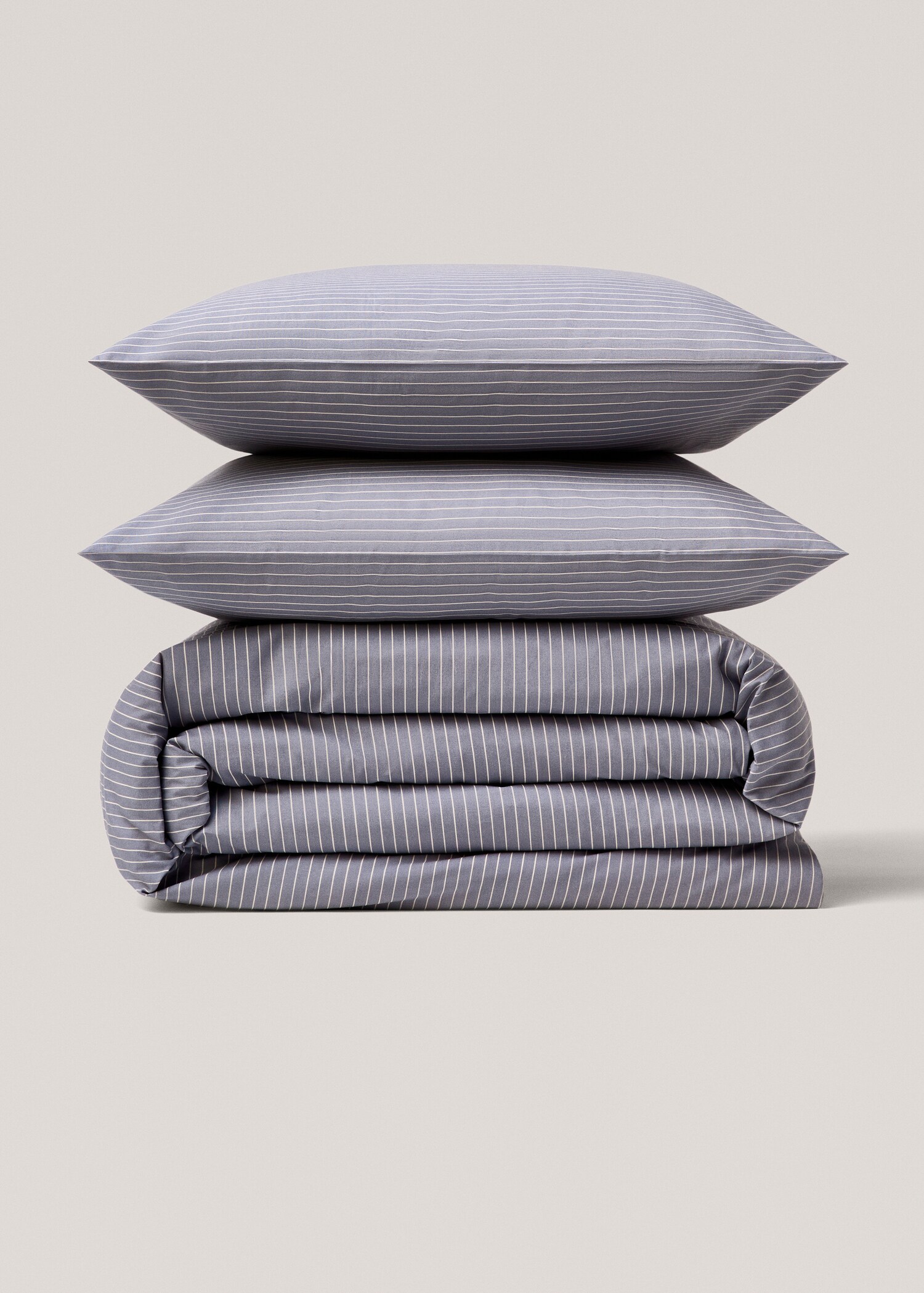 Percale cotton striped duvet cover for 150cm bed - Article without model