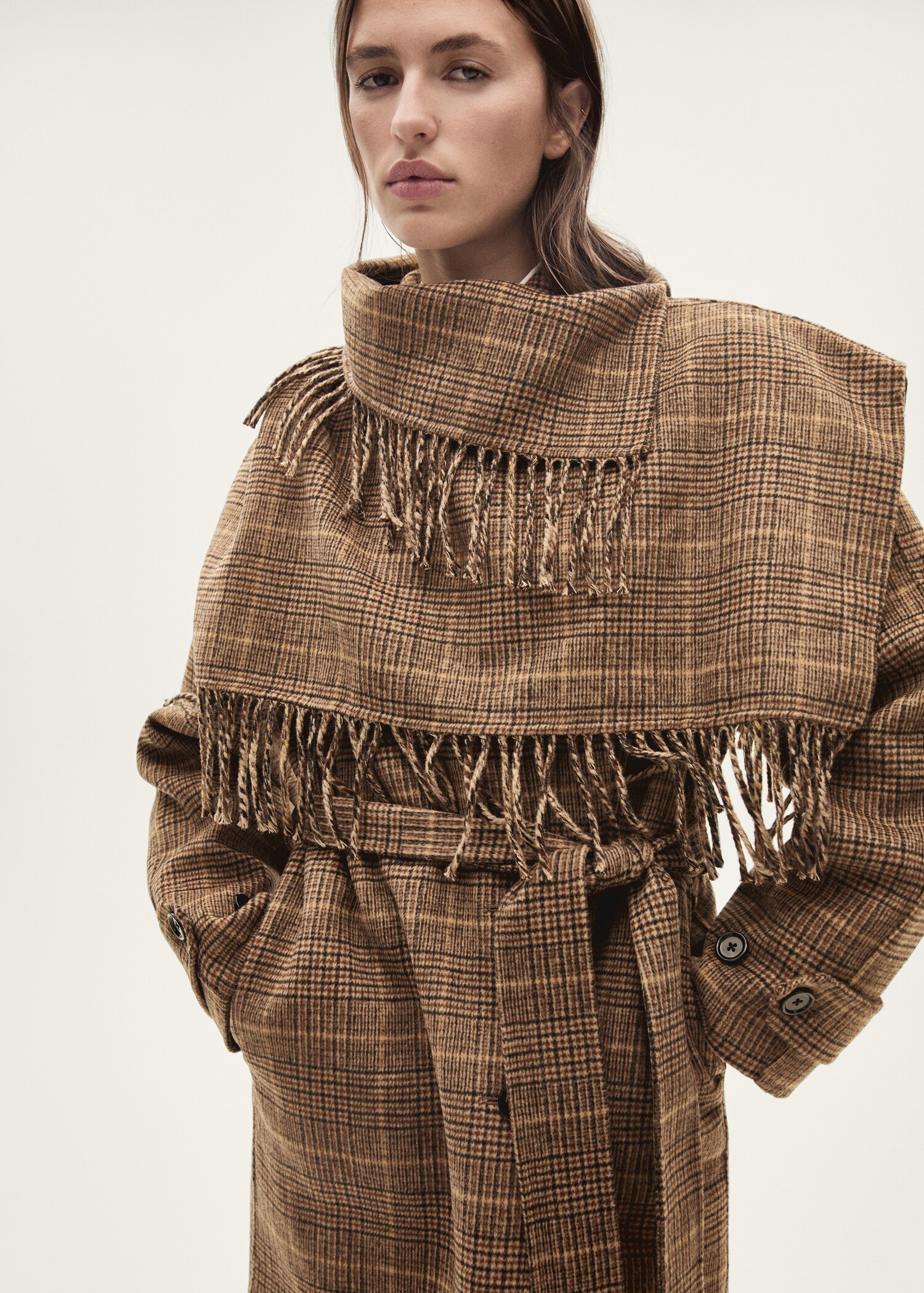 Wool-blend micro-houndstooth coat - Details of the article 2