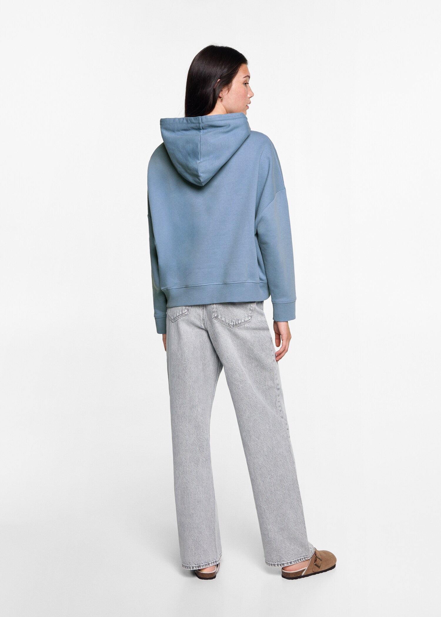 Desenli kapüşonlu sweatshirt - Ürünün arkası