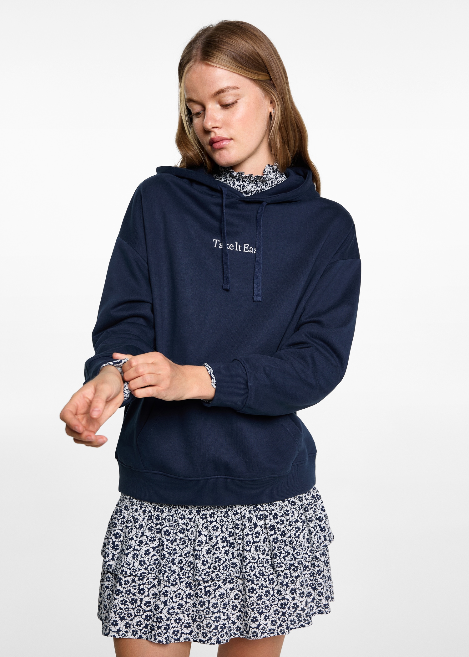 Embroidered detail cotton sweatshirt - Medium plane