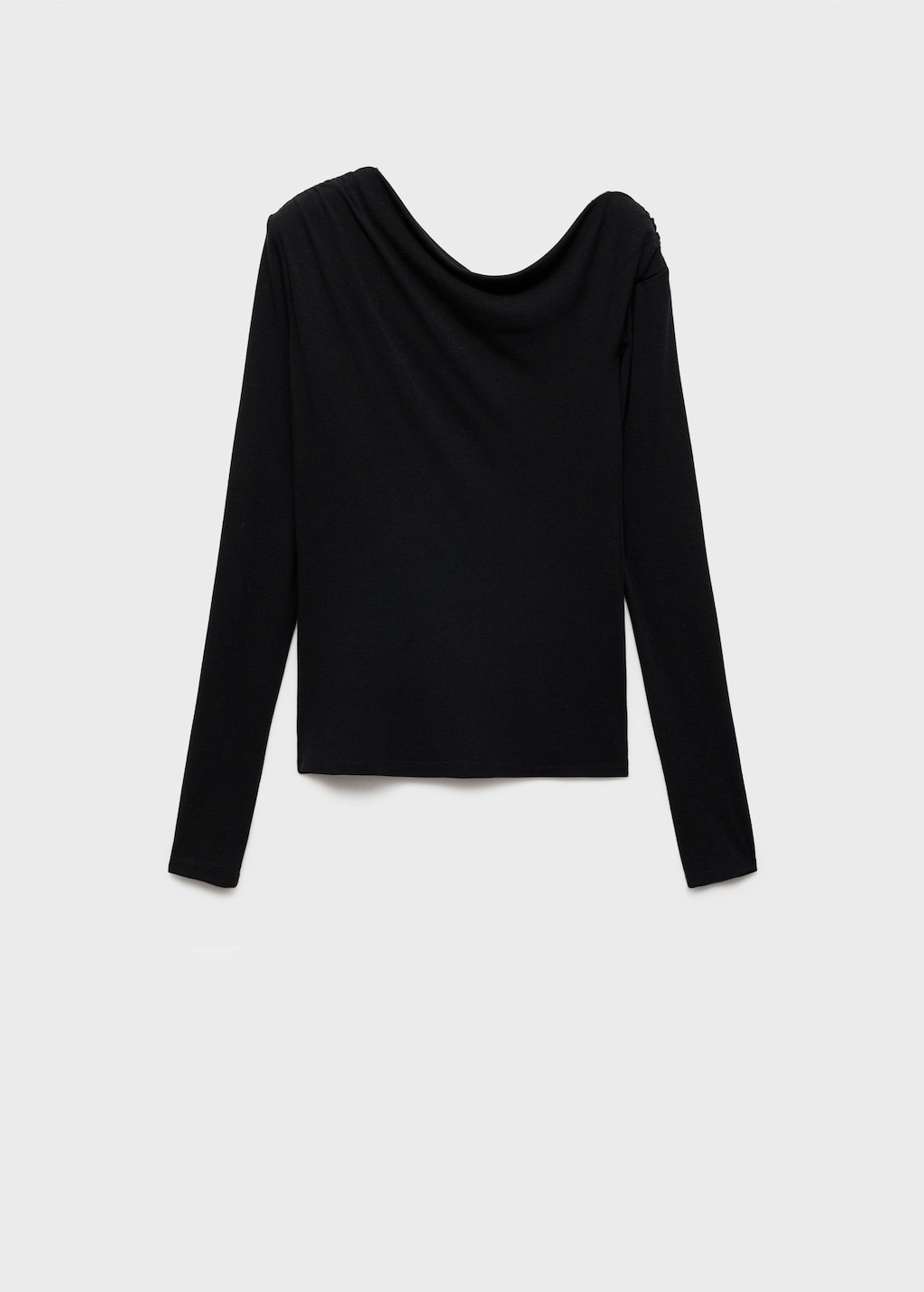 その他 SALSATION TOPS Asymmetric tshirt Size M Asymmetric top in matte satin fabric - black - Yves Salomon