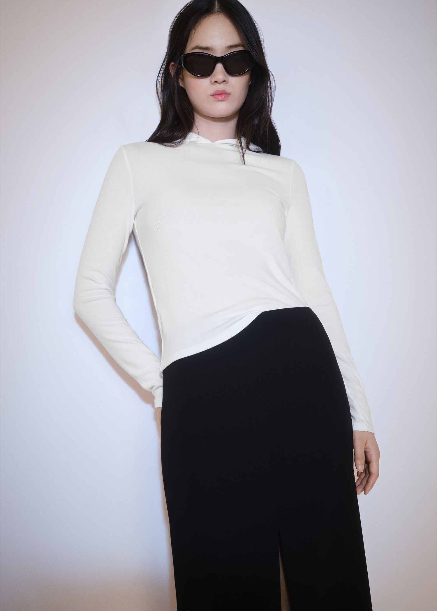 Long sleeve hooded t-shirt - Medium plane