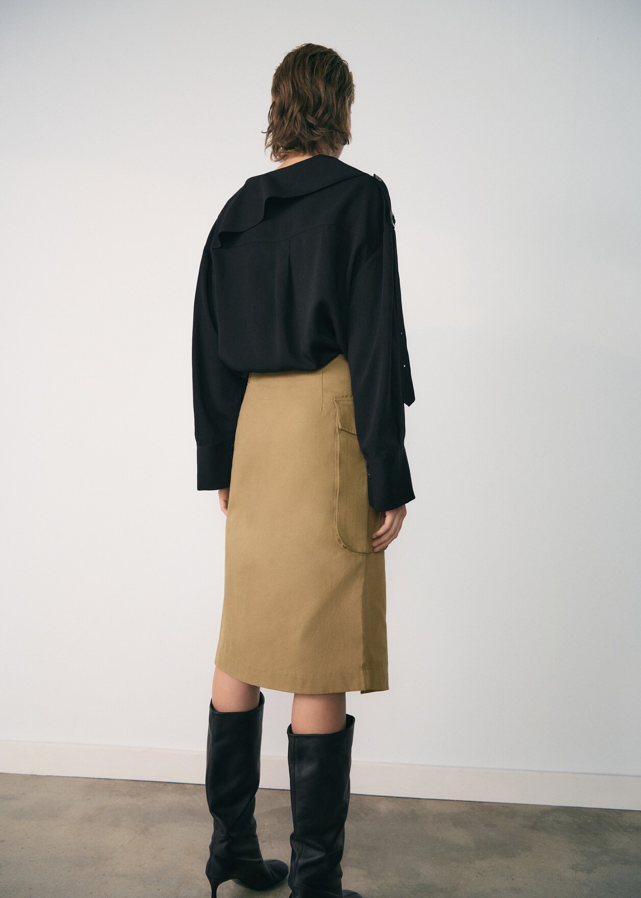 MANGO Buckle Wrap Midi Skirt