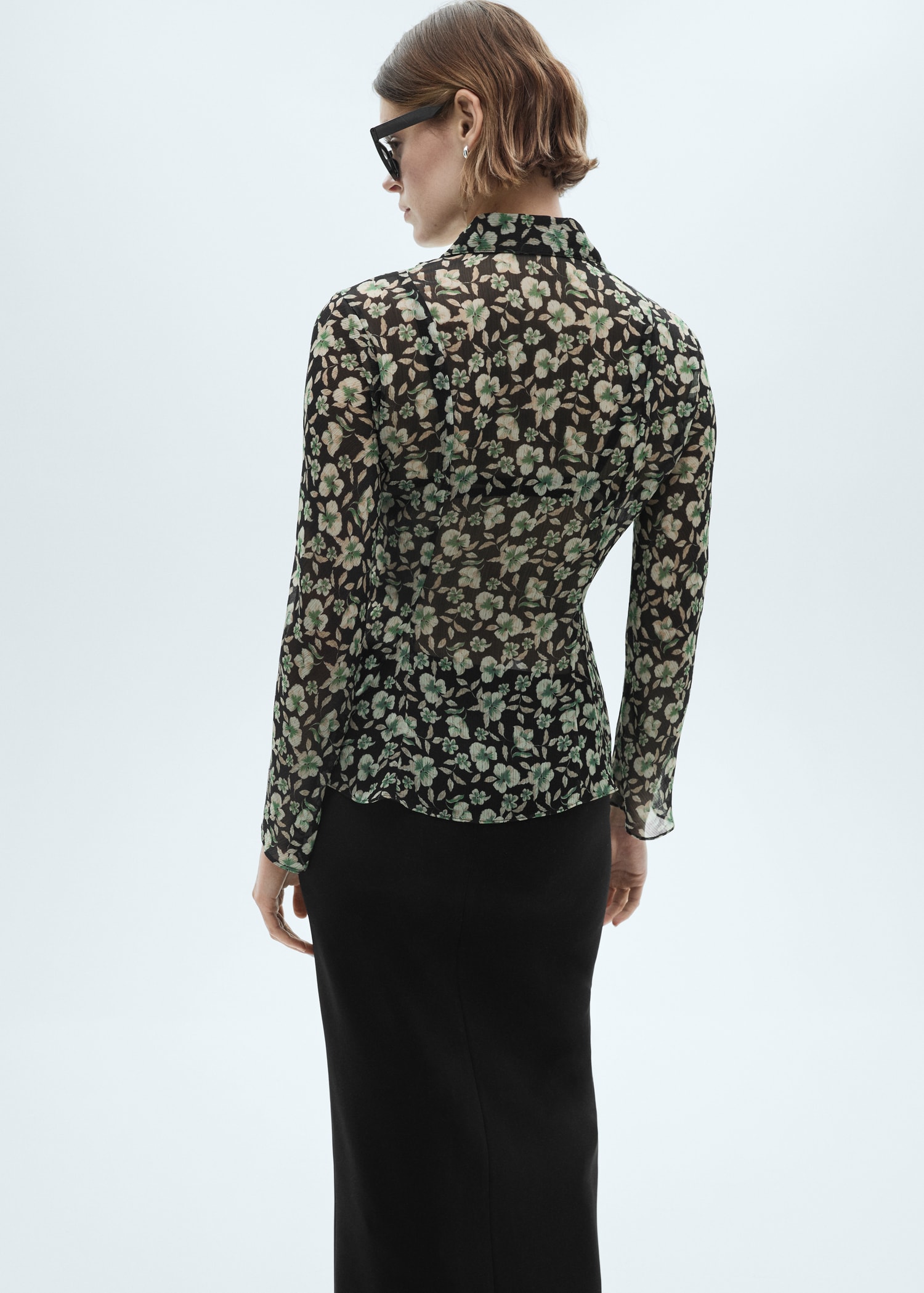 Floral chiffon shirt - Reverse of the article