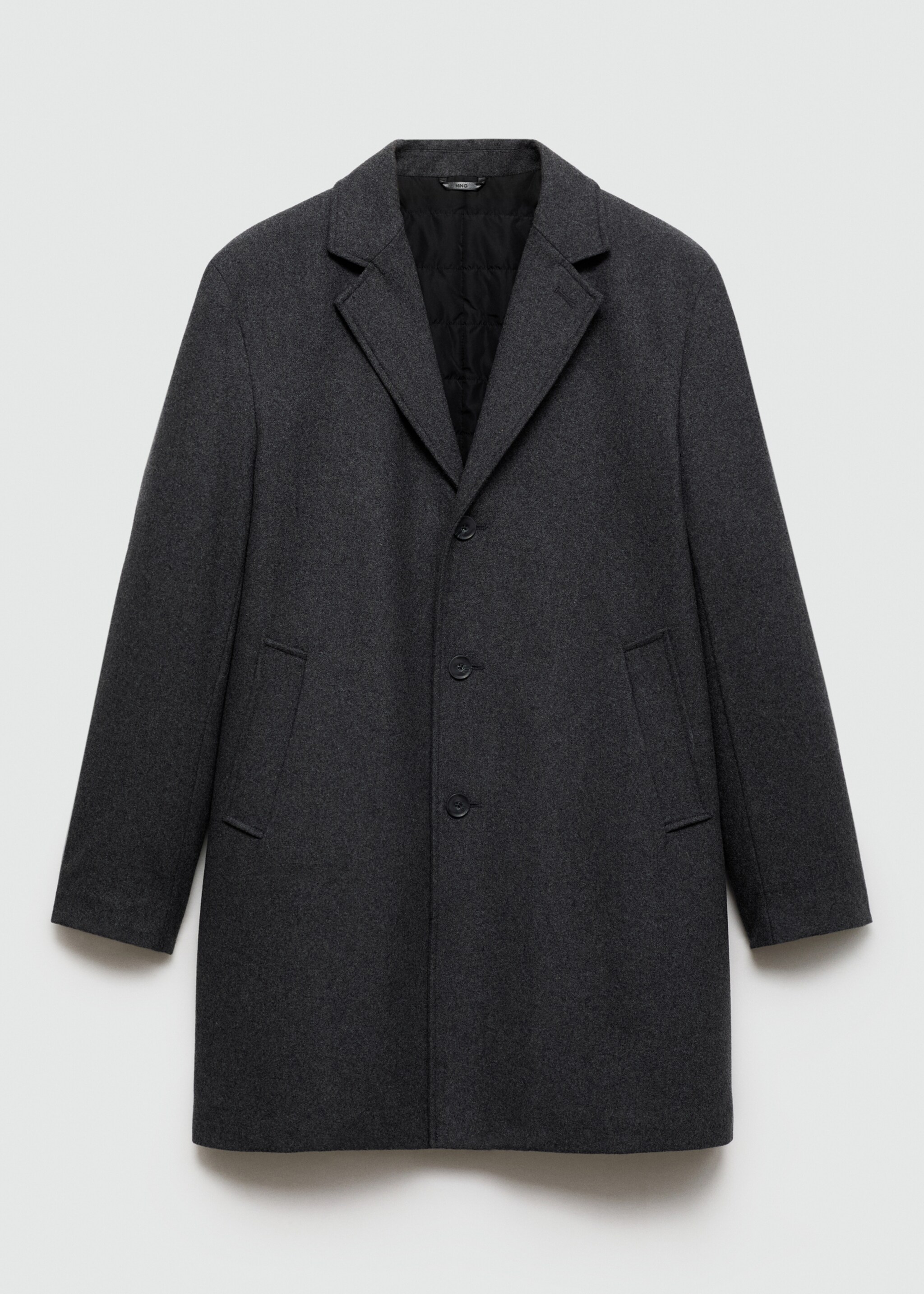 Regular fit quilted wool coat - Article without model