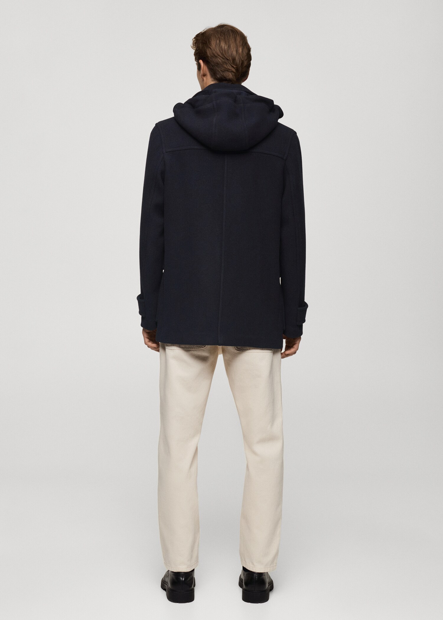 Detachable hood wool coat - Reverse of the article