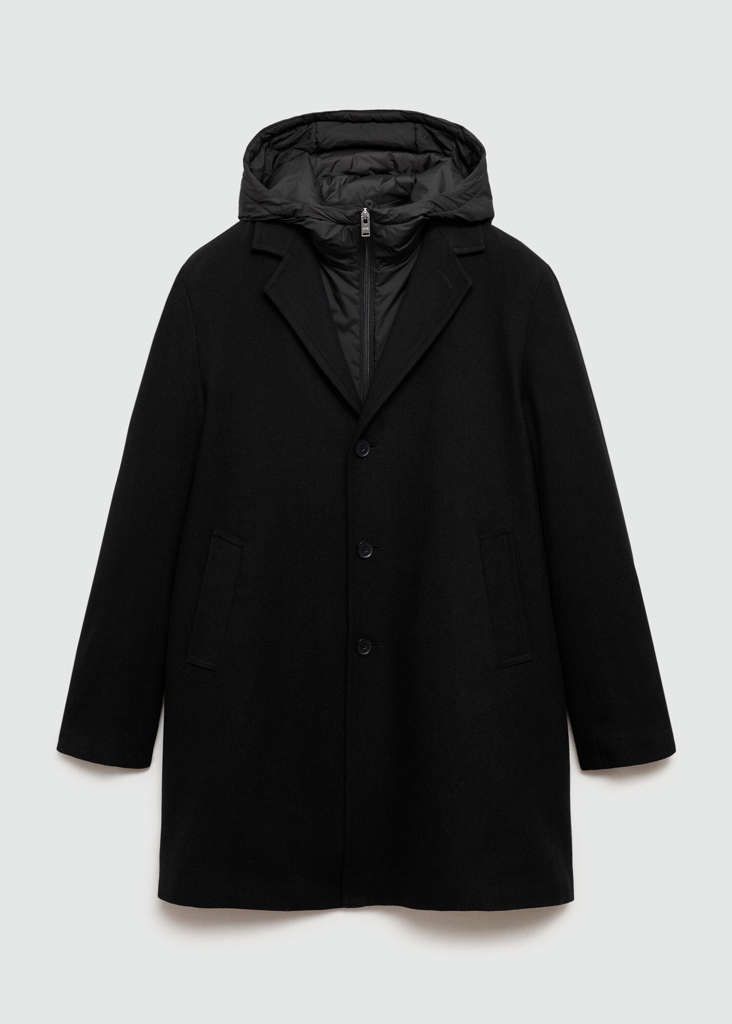 Manteau laine capuche intérieur matelassé - Article sans modèle