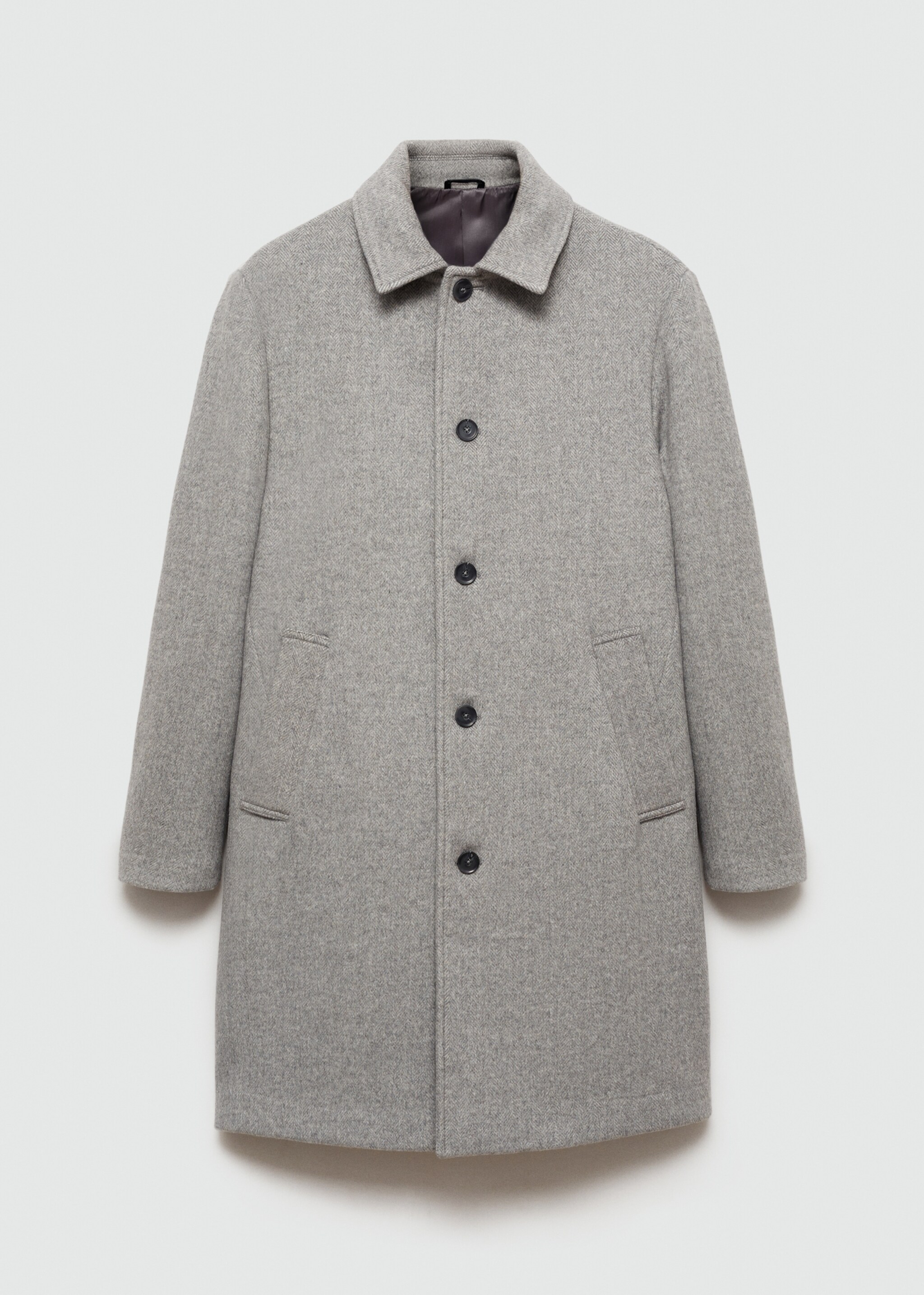 Regular-fit herringbone wool coat - Article without model