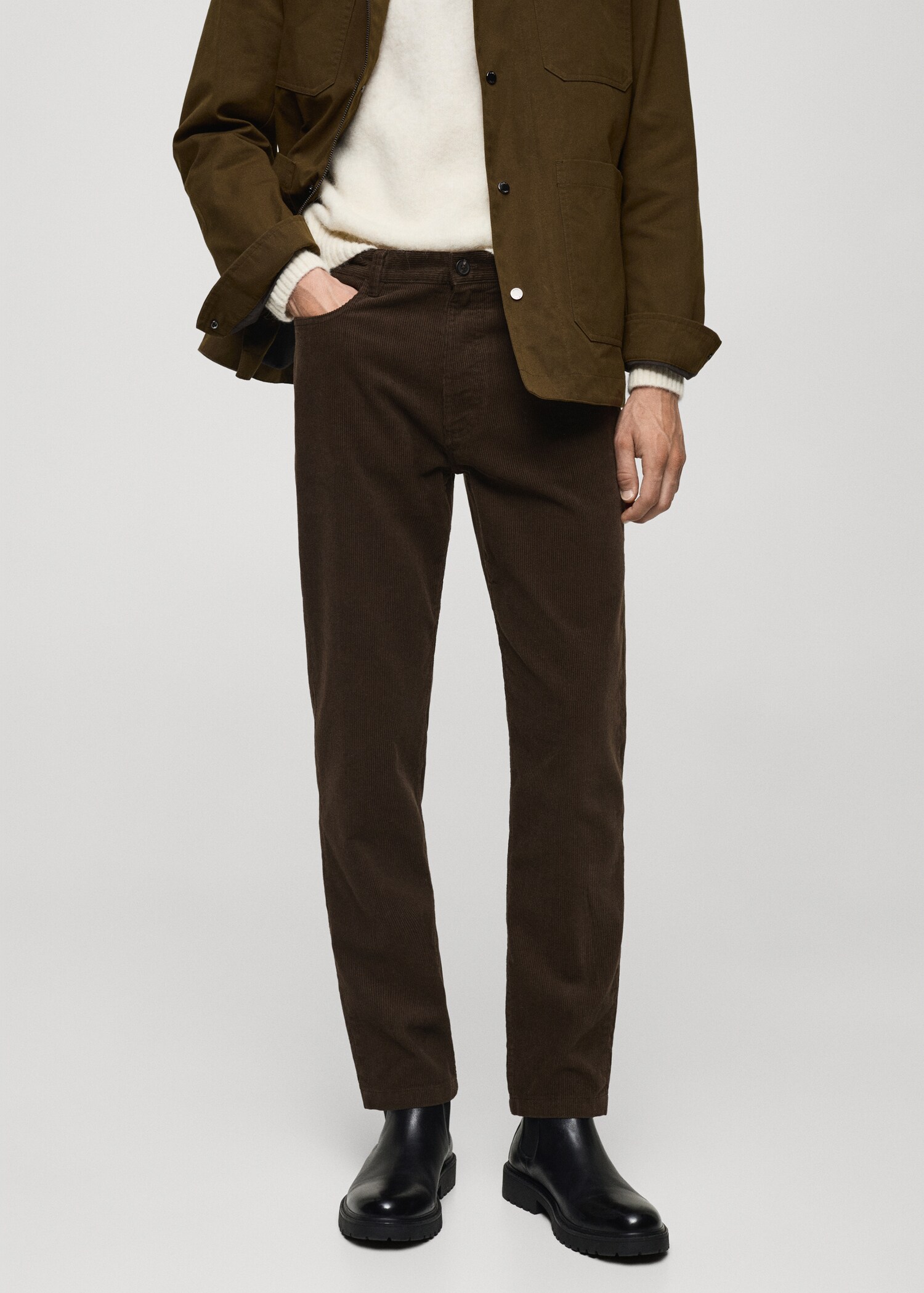 Corduroy regular-fit trousers - Medium plane