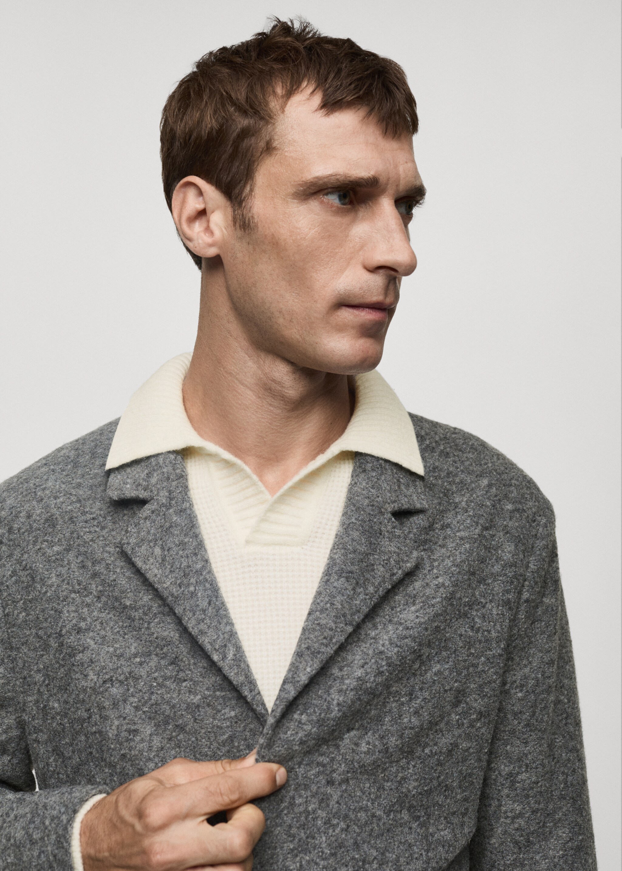 Veste slim fit laine à petits carreaux - Détail de l'article 1